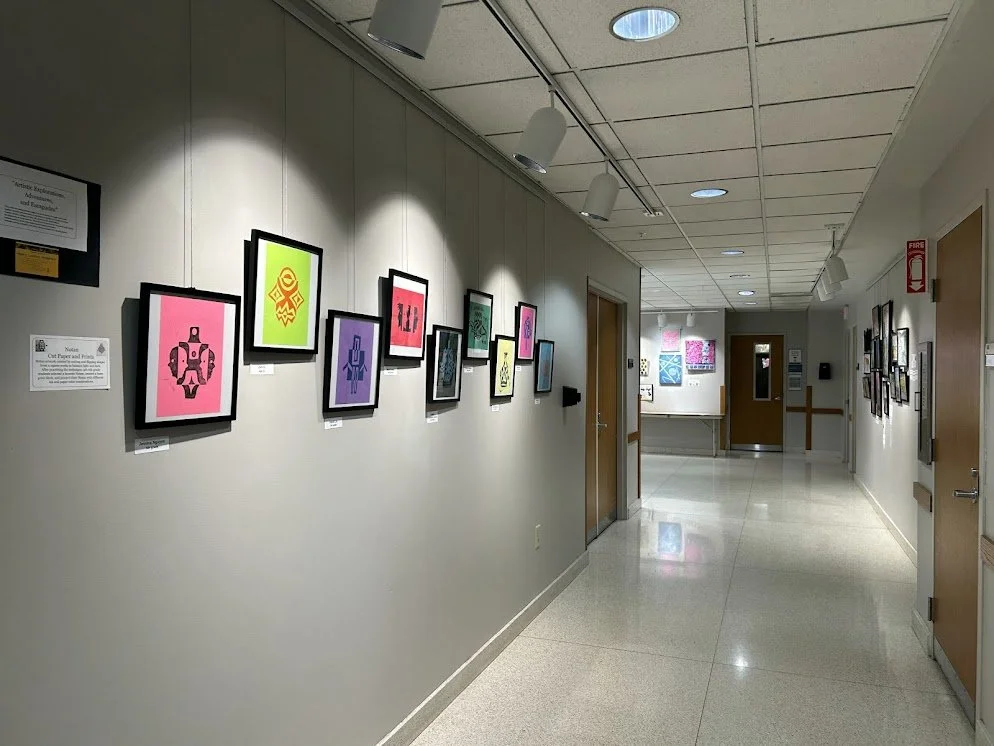 Entering Library Exhibit 2026 Adventures in Art Notan Prints.jpg