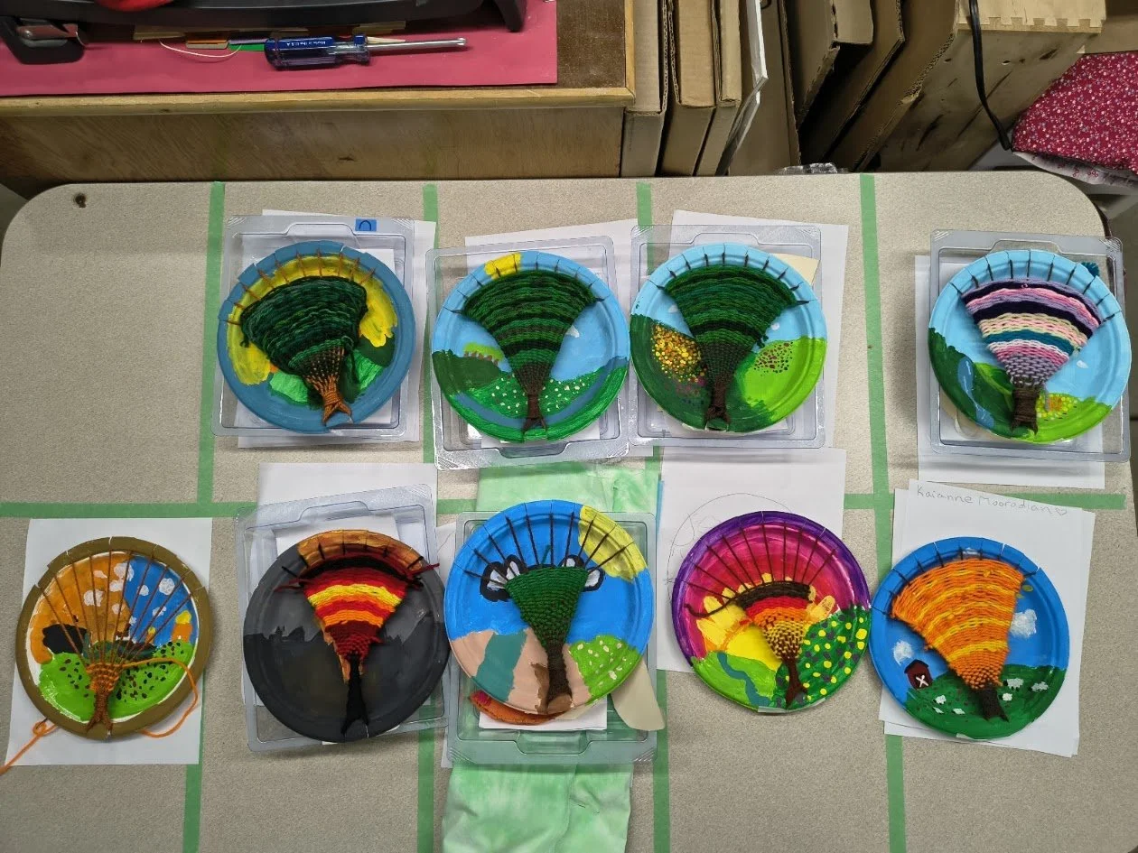 Fiber Arts Fun 2026 Completed Woven Trees.jpg