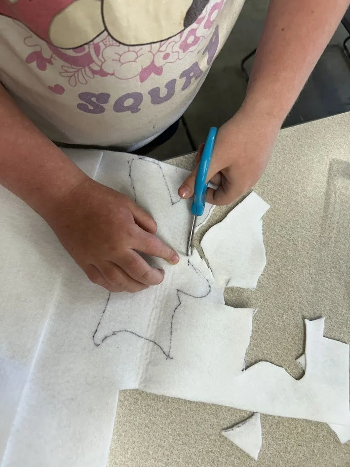 Funky, Furry, Feisty, Friends Camp LH cutting felt Pricess Kitty.jpg