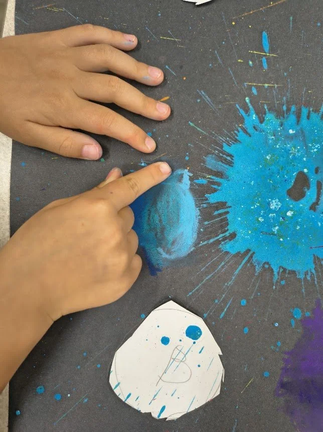 Astro Adventures working on 3D Oil Pastel Planets 3.jpg