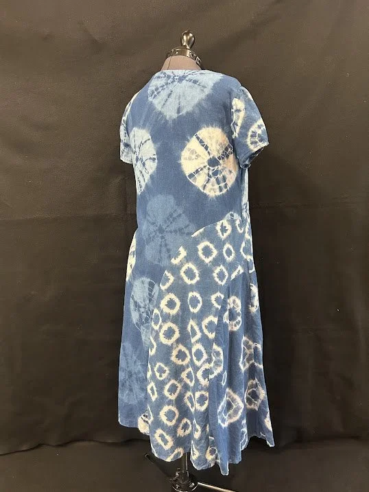 Circular Indigo Pieced Swing dress
Back