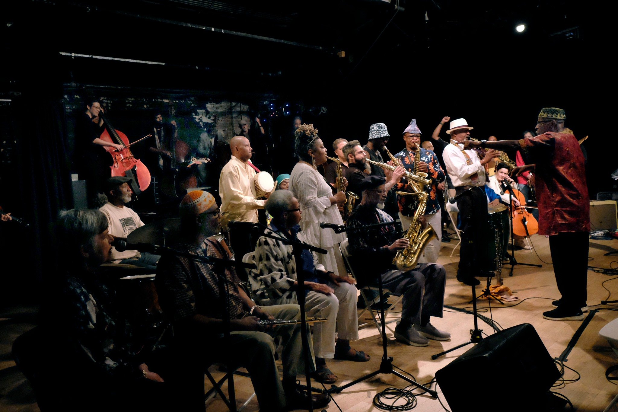    Mwata Bowden and the Ensemble of Everyone. (Photograph by Lauren Deutsch)   