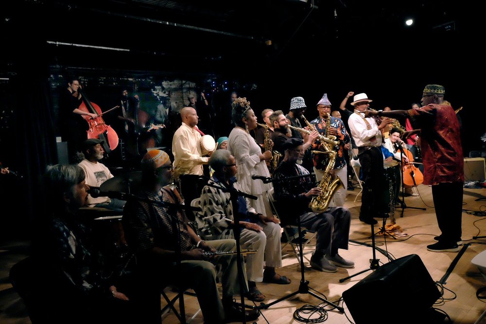    Mwata Bowden and the Ensemble of Everyone. (Photograph by Lauren Deutsch)   