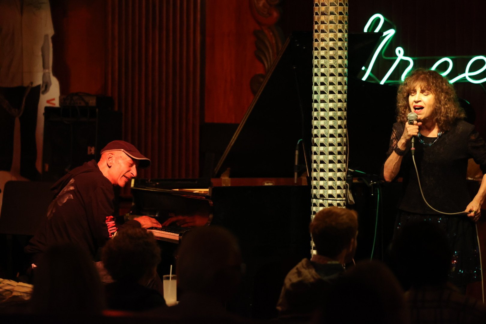    Joanie Pallotto improvising with pianist Bradley Parker-Sparrow.   