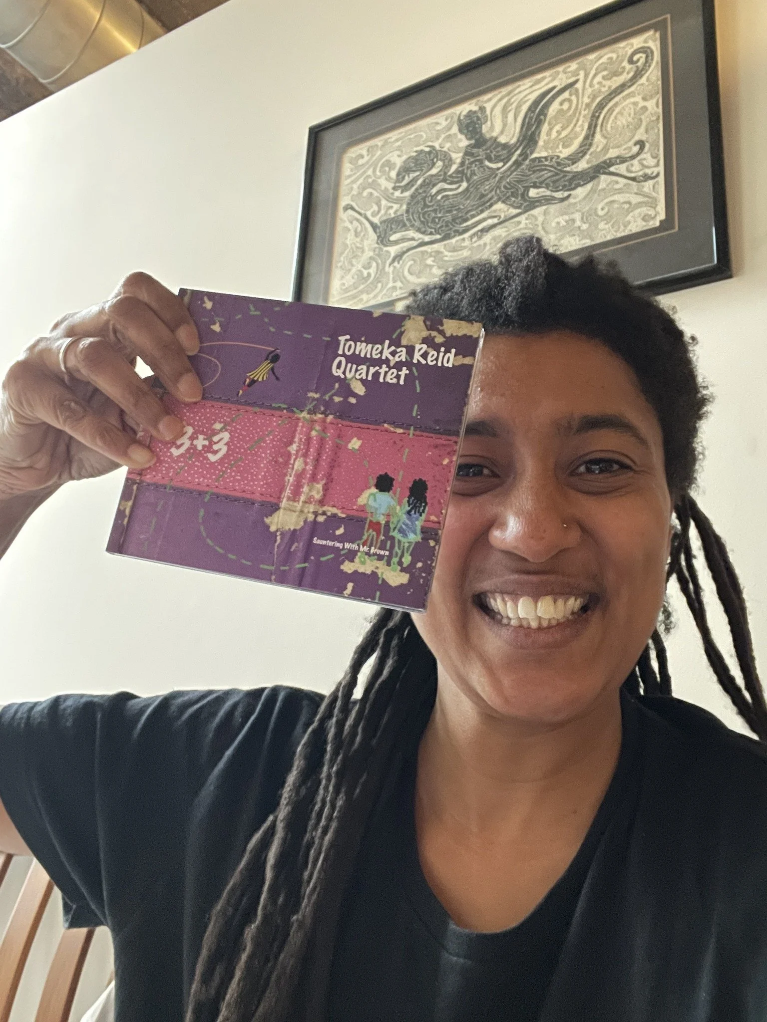   Cellist Tomeka Reid, seen here with&nbsp;3 + 3&nbsp;on the day of its release.  