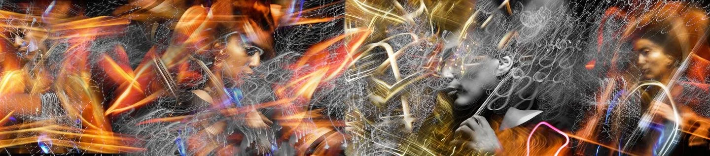   Tomeka Reid, whose quartet will play at this year’s Chicago Jazz Festival. Photograph © by Lauren Deutsch. Additional artistry by Jonathan Woods.  