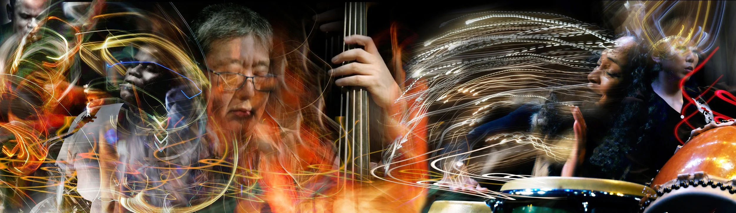   This is a central image in the opening mural that didn't get seen. This is from the Miyumi-Taiko sequence. Photograph/copyright by Lauren Deutsch. Additional artistry by Jonathan Woods.&nbsp;  