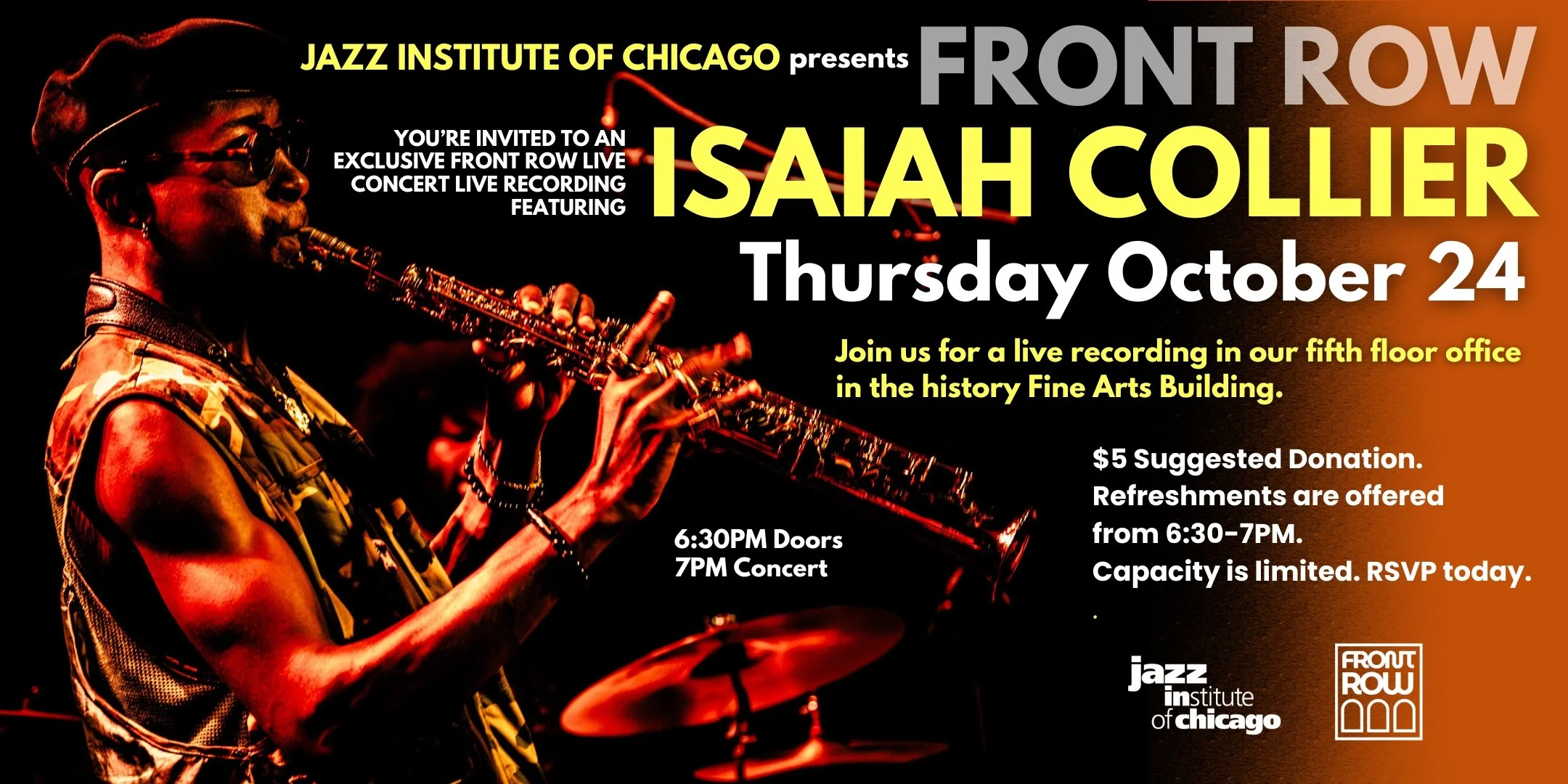 FRONT ROW with Isaiah Collier — Jazz Institute of Chicago