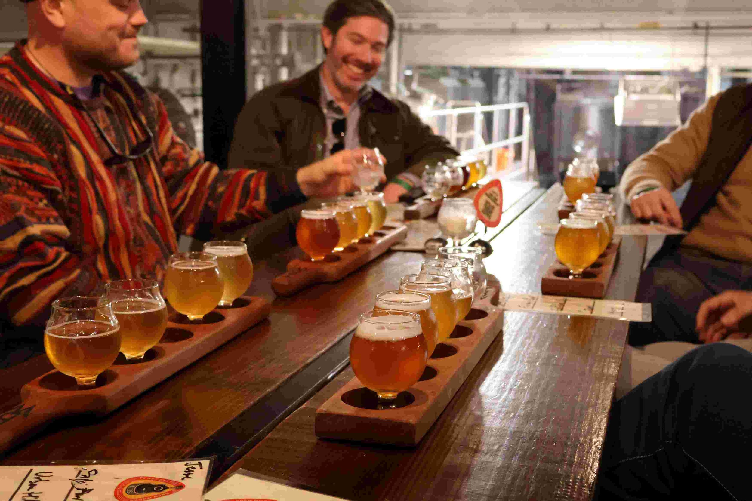 Nashville Bachelor party participating in a Beer, BBQ, and Bourbon Tour with Tennessee Whiskey Tours.