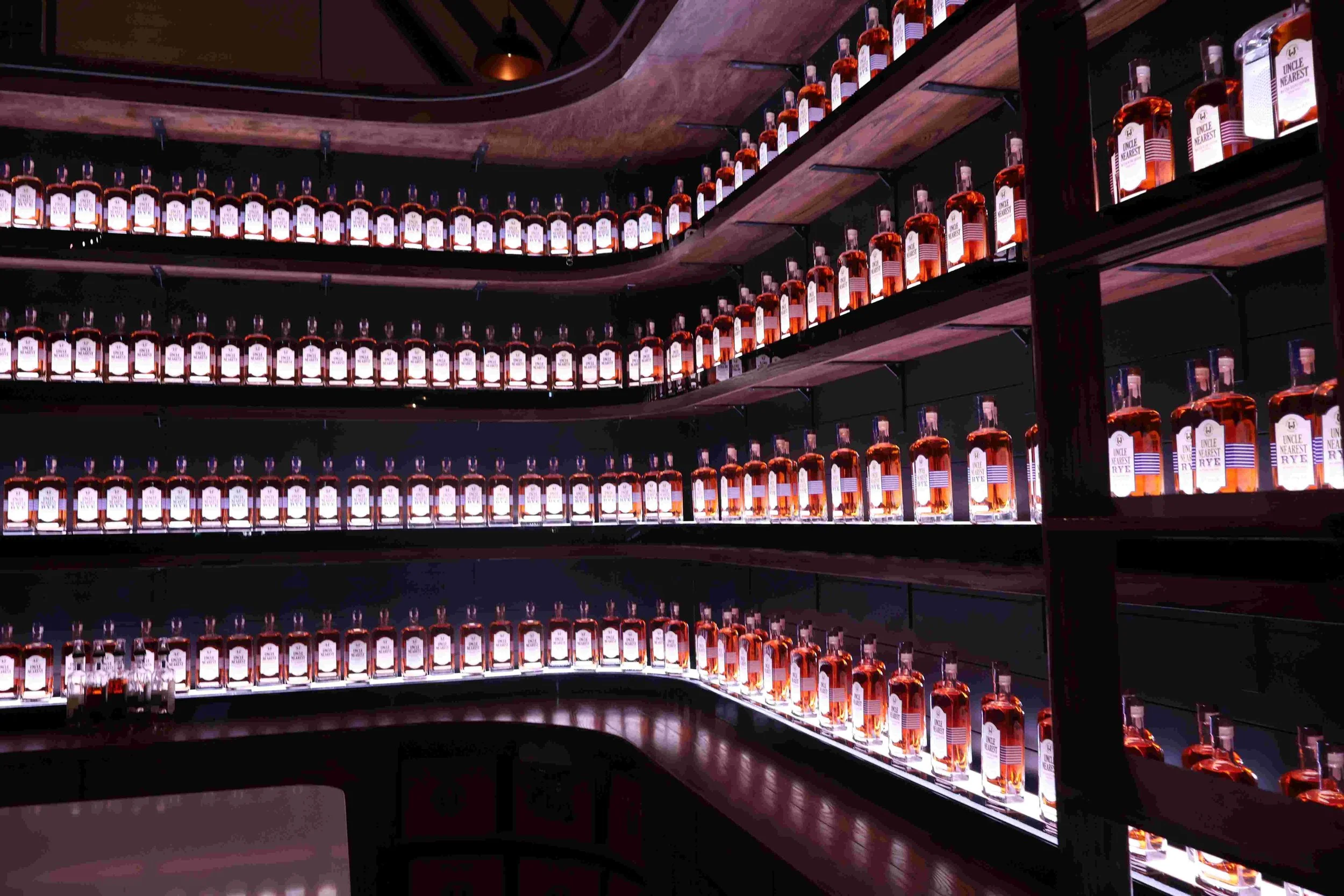 Bottles of Uncle Nearest Whiskey at the Nearest Green Distillery