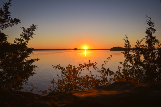 Sunset on Percy Priest Lake in Nashville, TN