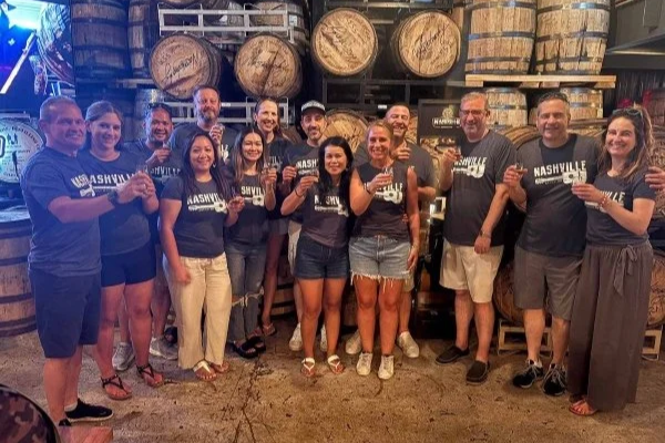 Corporate group enjoying a private whiskey experience in Nashville