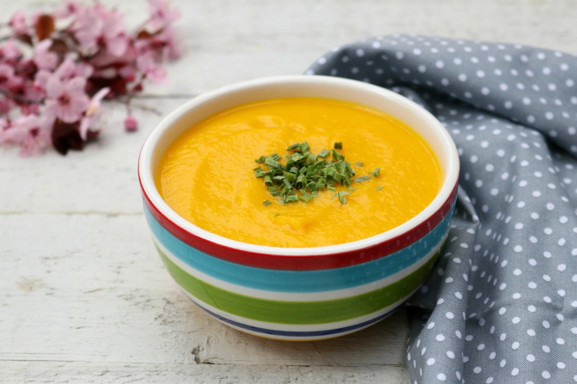 Carrot, ginger, turmeric, sweet potato soup