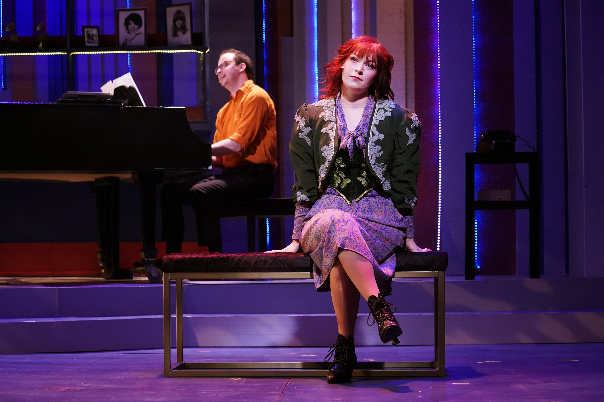   Carson Eubank as Vernon Gersch and Ashlee Waldbauer as Sonia Walsk in ‘They’re Playing Our Song.’ Photo by Suzanne Rossi.  