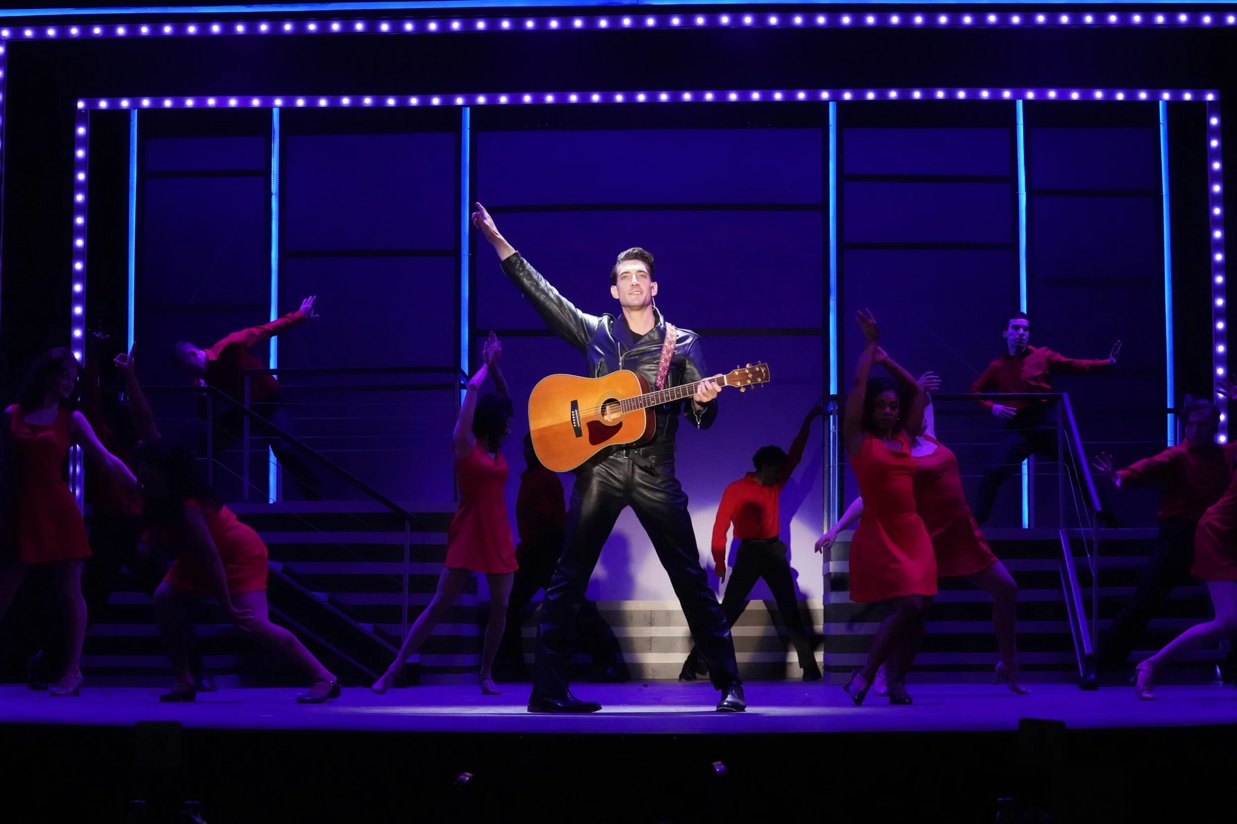 The new production of 'Heartbreak Hotel' at Riverside Center for the Performing Arts casts three different actors in the leading role of Elvis. (Photo by Suzanne Carr-Rossi)