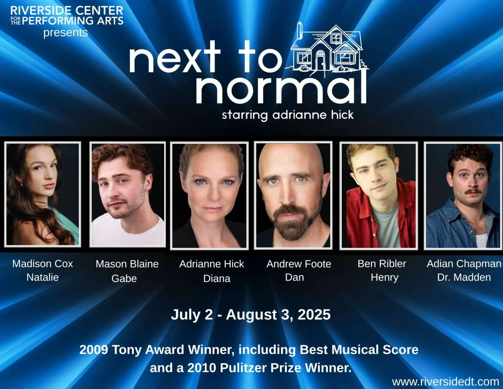    Cast of Riverside Center for the Performing Arts’ summer show, Next To Normal.   