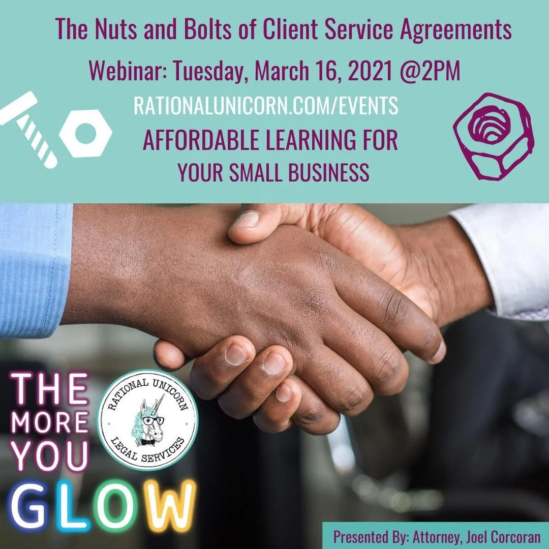 The third event in our Spring series is a must attend for all small business owners, entrepreneurs, and professionals! 🗣️💼⠀
⠀
The Nuts and Bolts of Client Service Agreements, discusses the functionality and importance of contracts in your business.