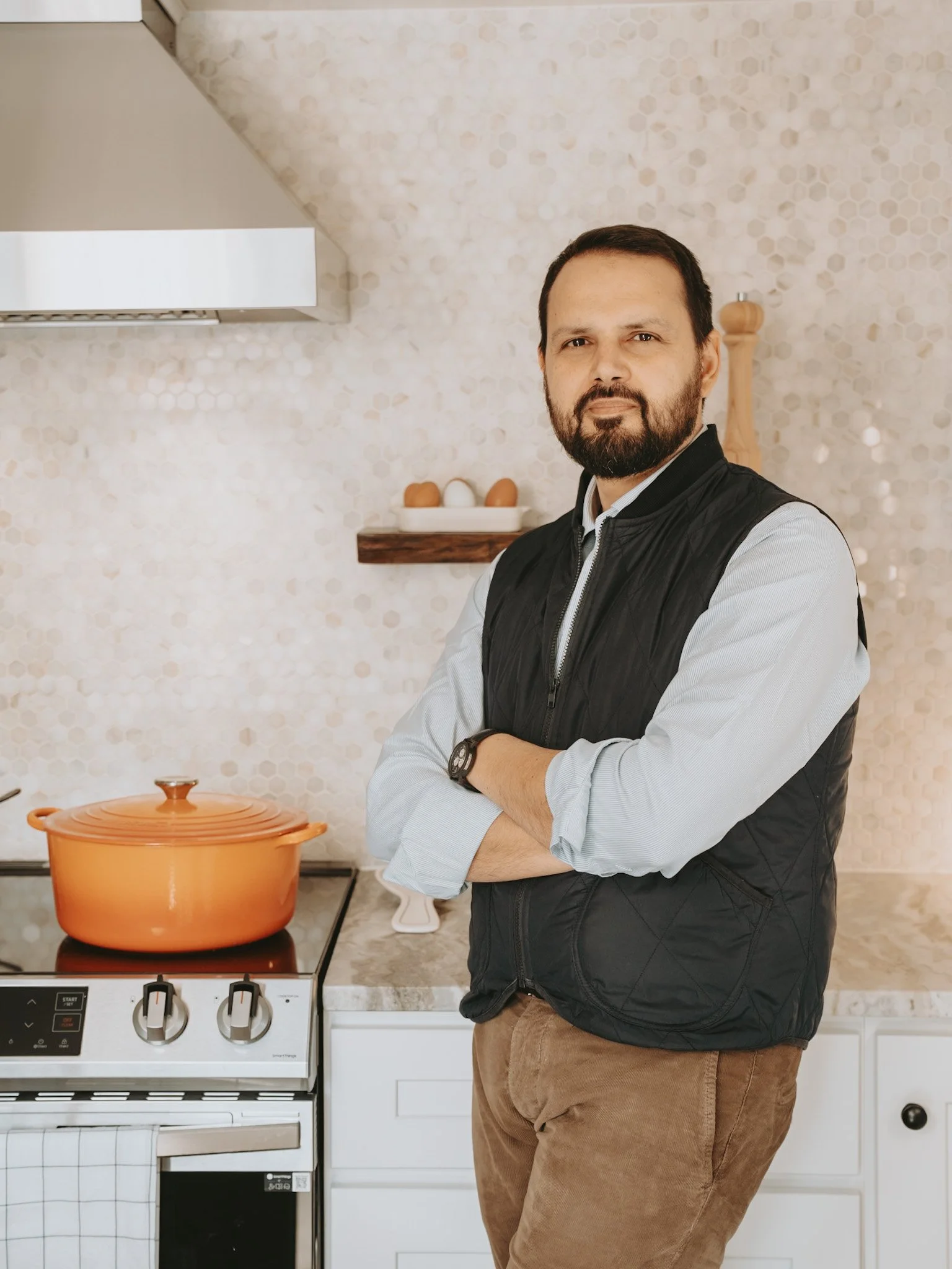 Chef Capaldi in a modern kitchen, representing personal chef coaching and culinary entrepreneurship.