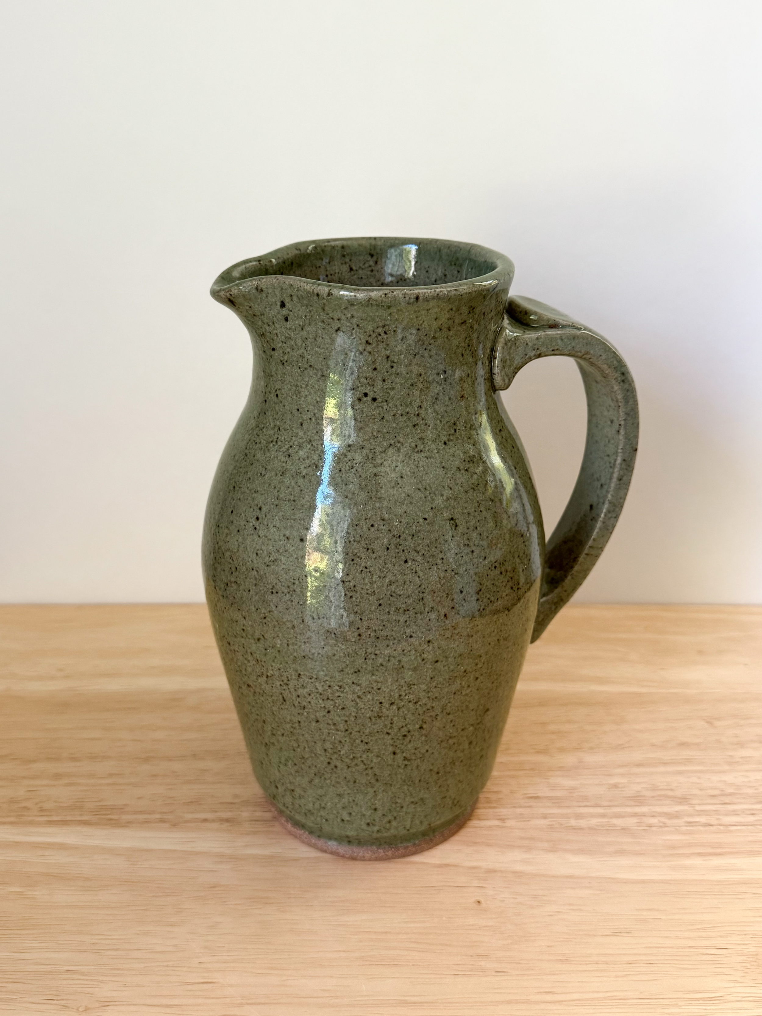 Green Pitcher (2024), high fire reduction stoneware, 6.5 x 9.25 x 5 inches