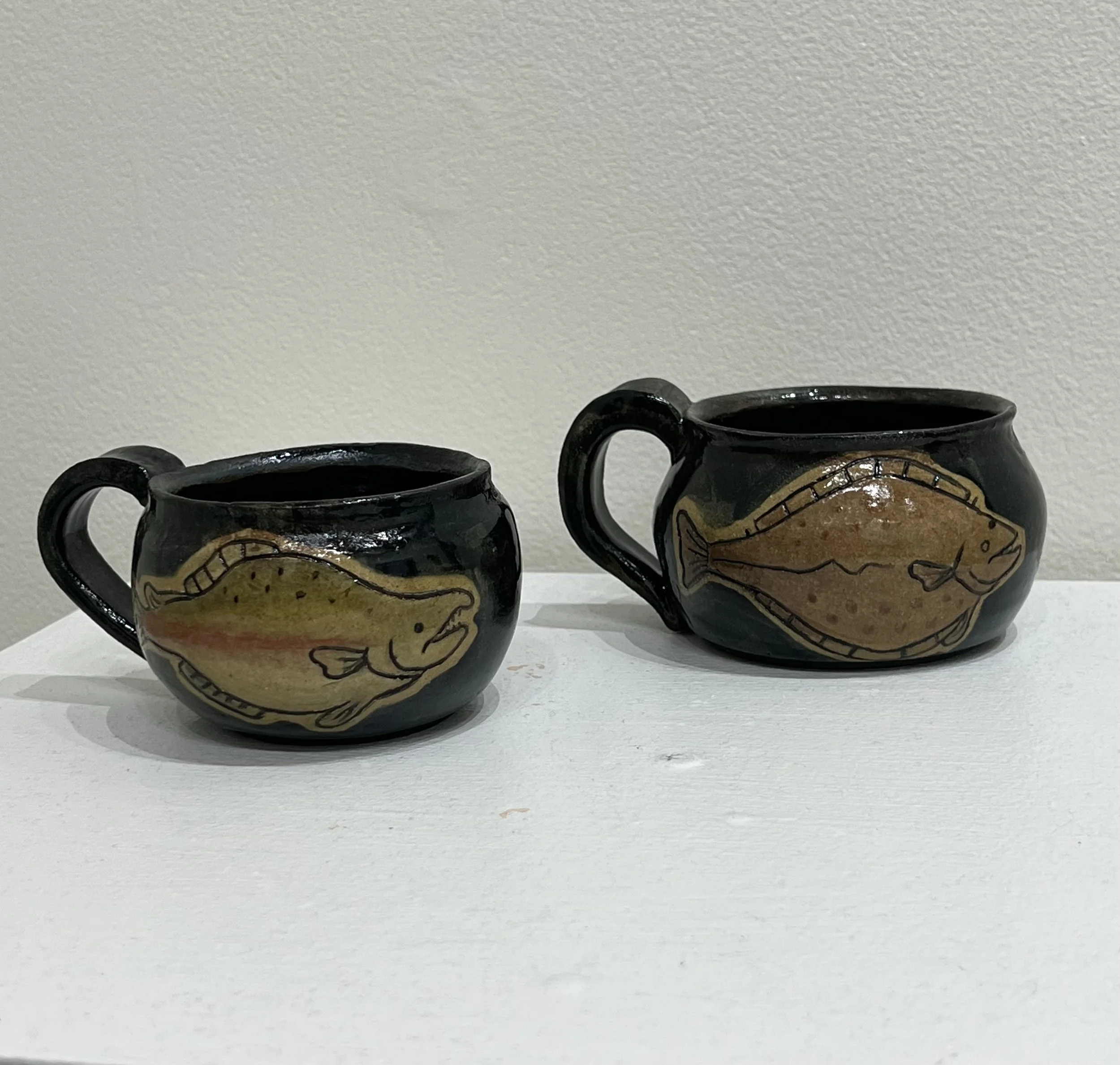 Fish Mugs. Medium: Ceramic. 4’’x5’’ 9 oz.