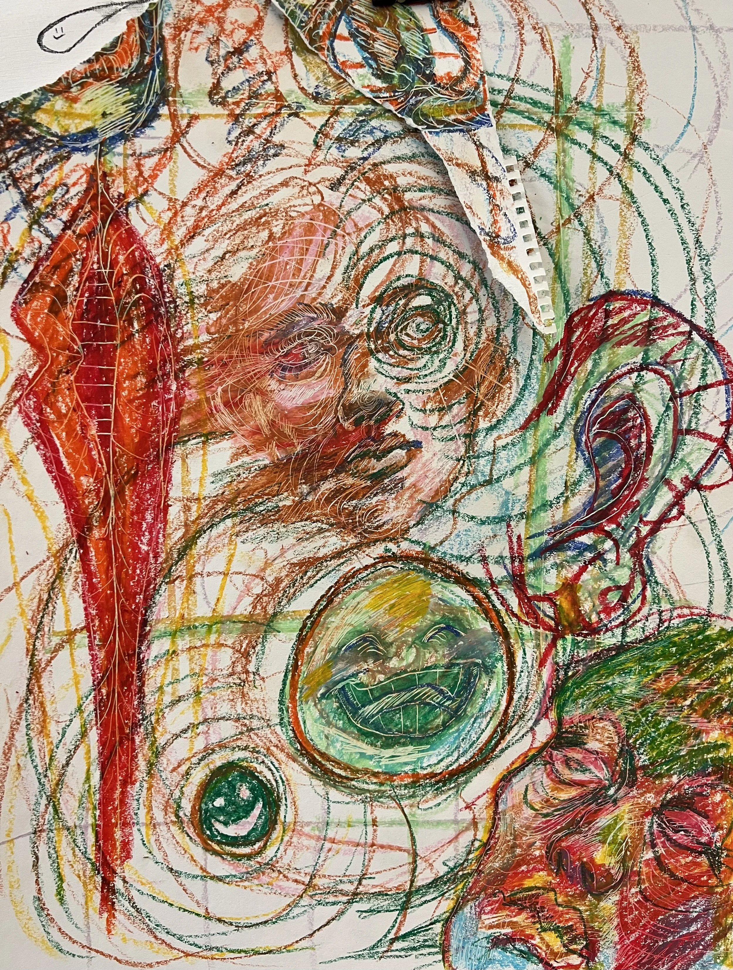 Swirl. Medium: Colored pencil & oil pastels on paper. 18’’x24’’