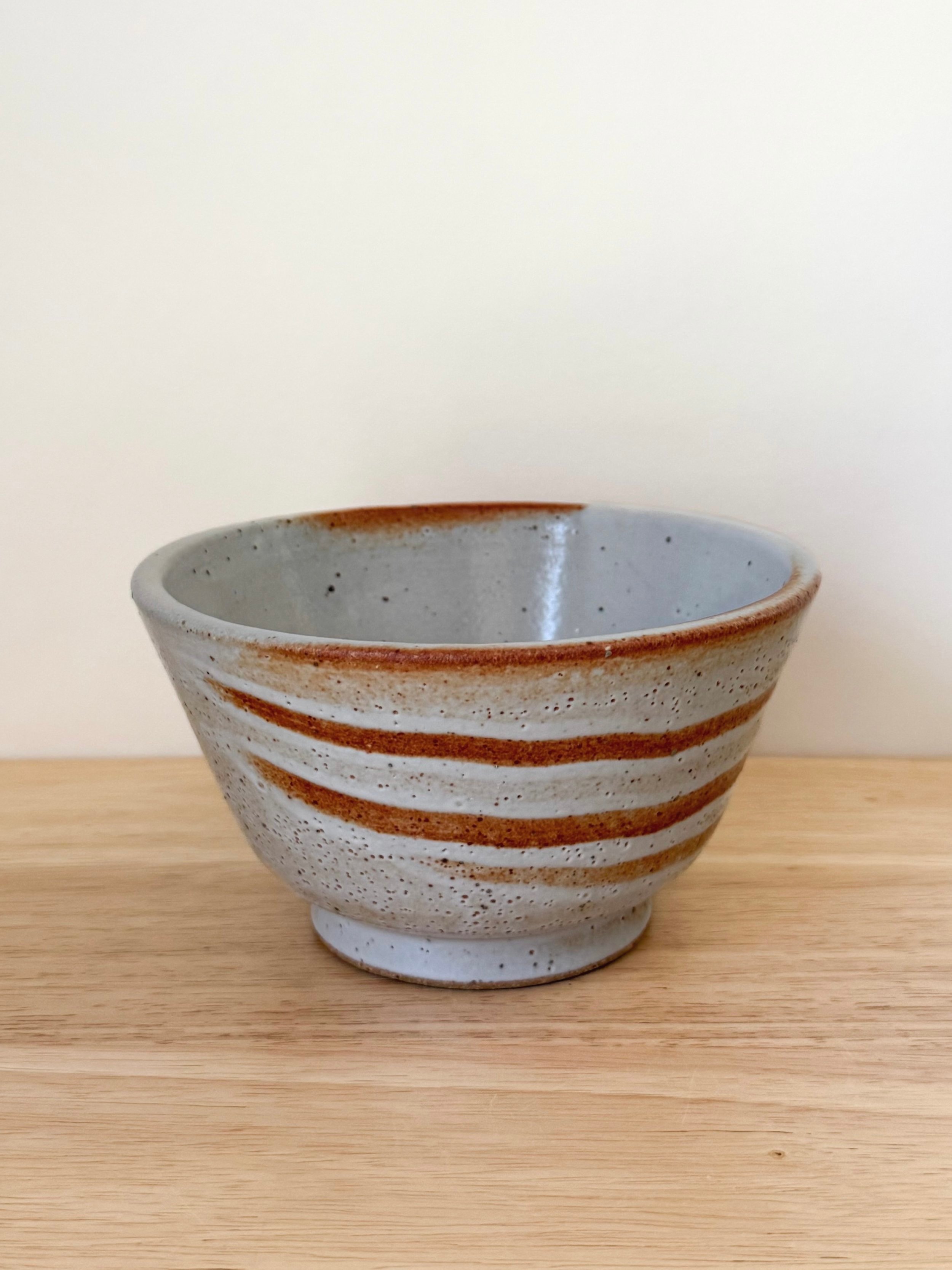 Shino Finger Swipe Bowl (2024), high fire reduction stoneware, 6 x 5 x 6 inches