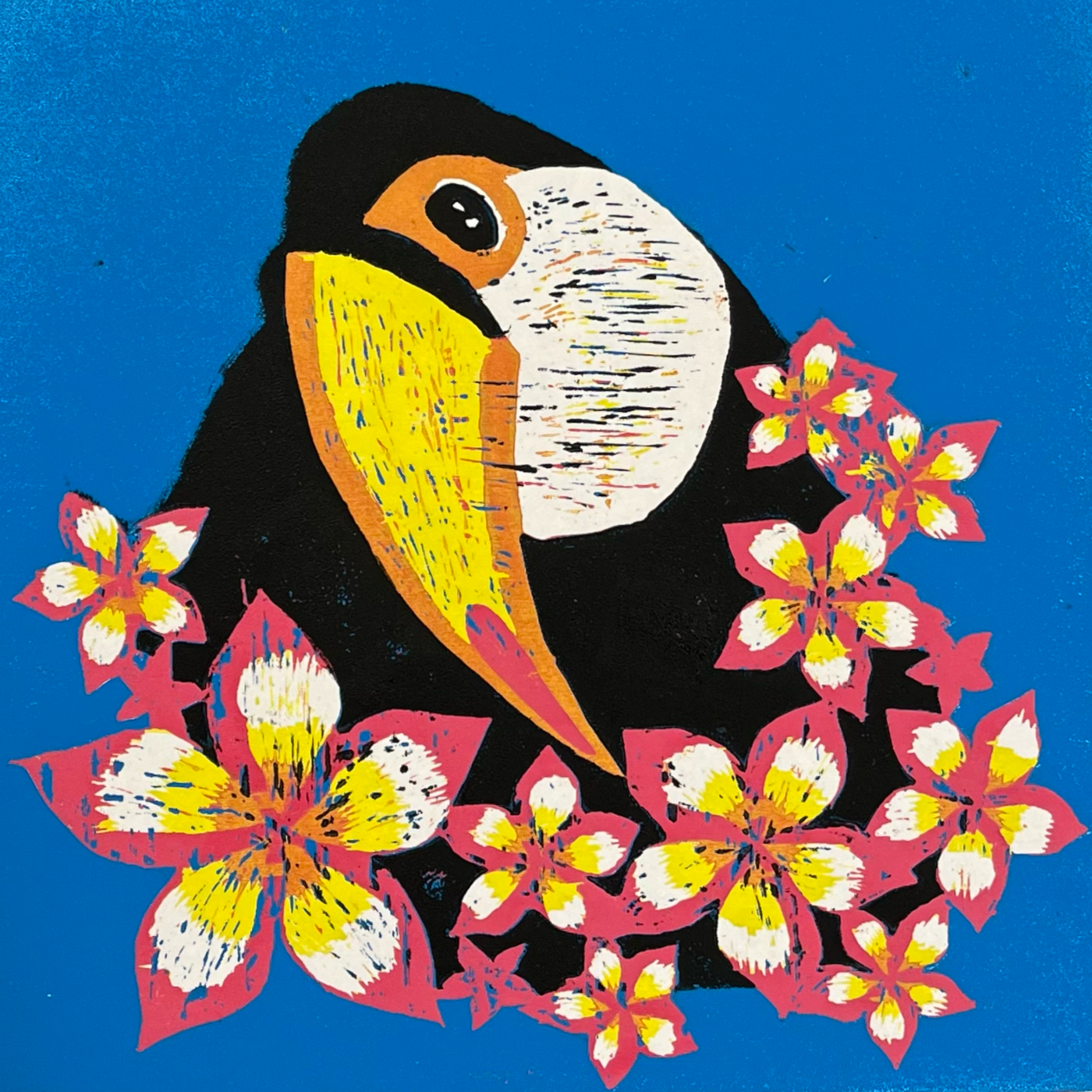 "Paradise" Woodcut reductive print - 16" by 14"(Fall 2025)