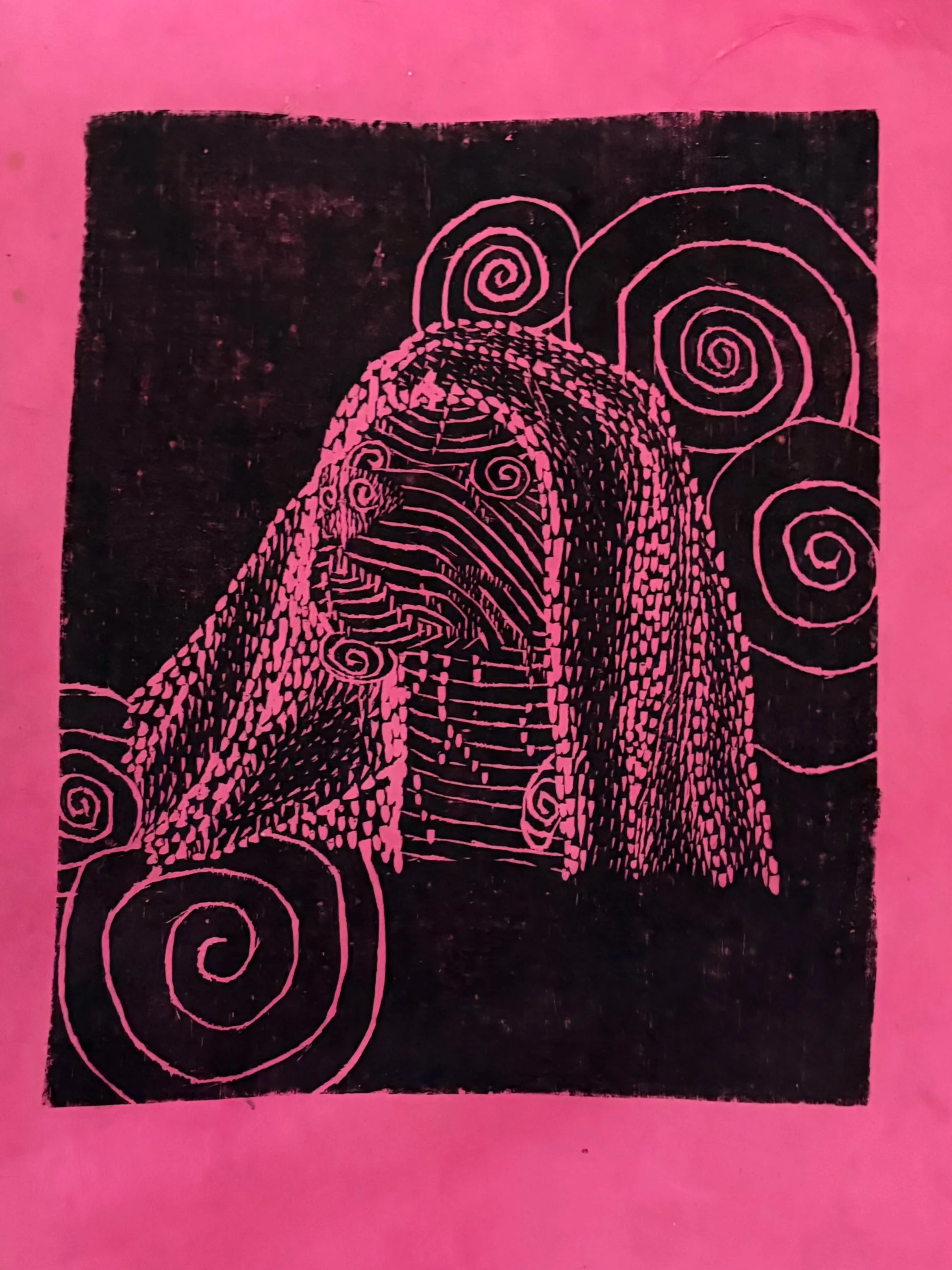 "Charley" Woodcut print - 10" by 15" (Spring 2025)