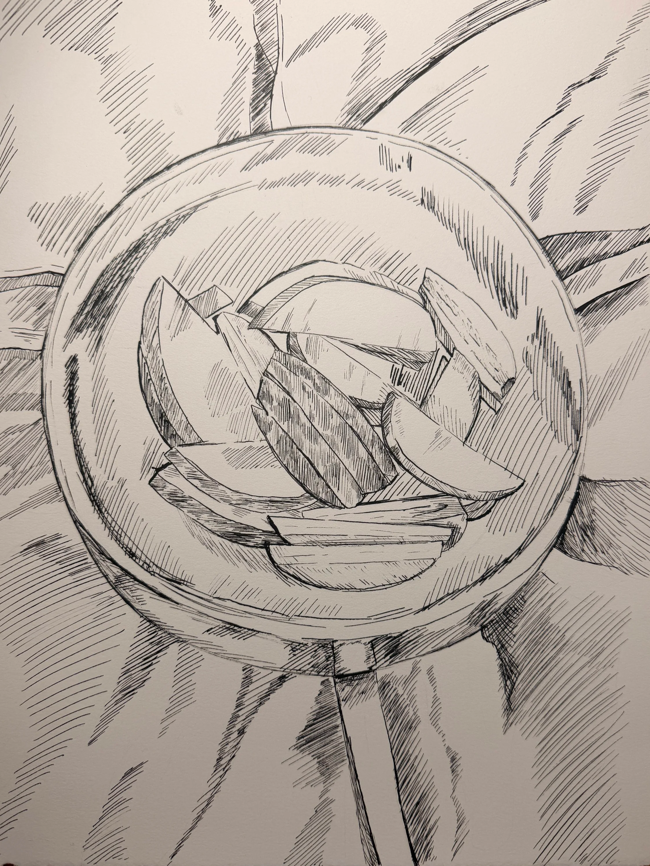 Bowl of Apples,
2026,
8 x 14 inches,
Pen and Ink