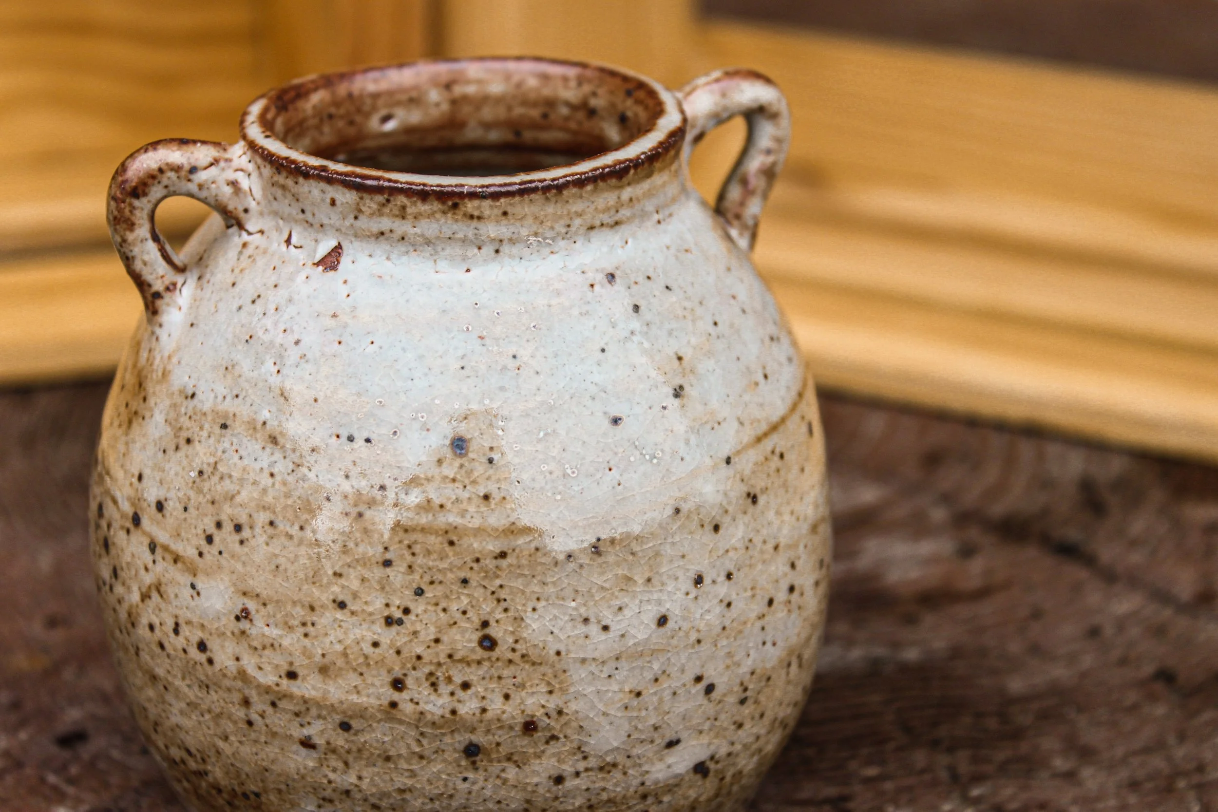 Shino Vase, 2025,Stoneware, 4"x4"x4"