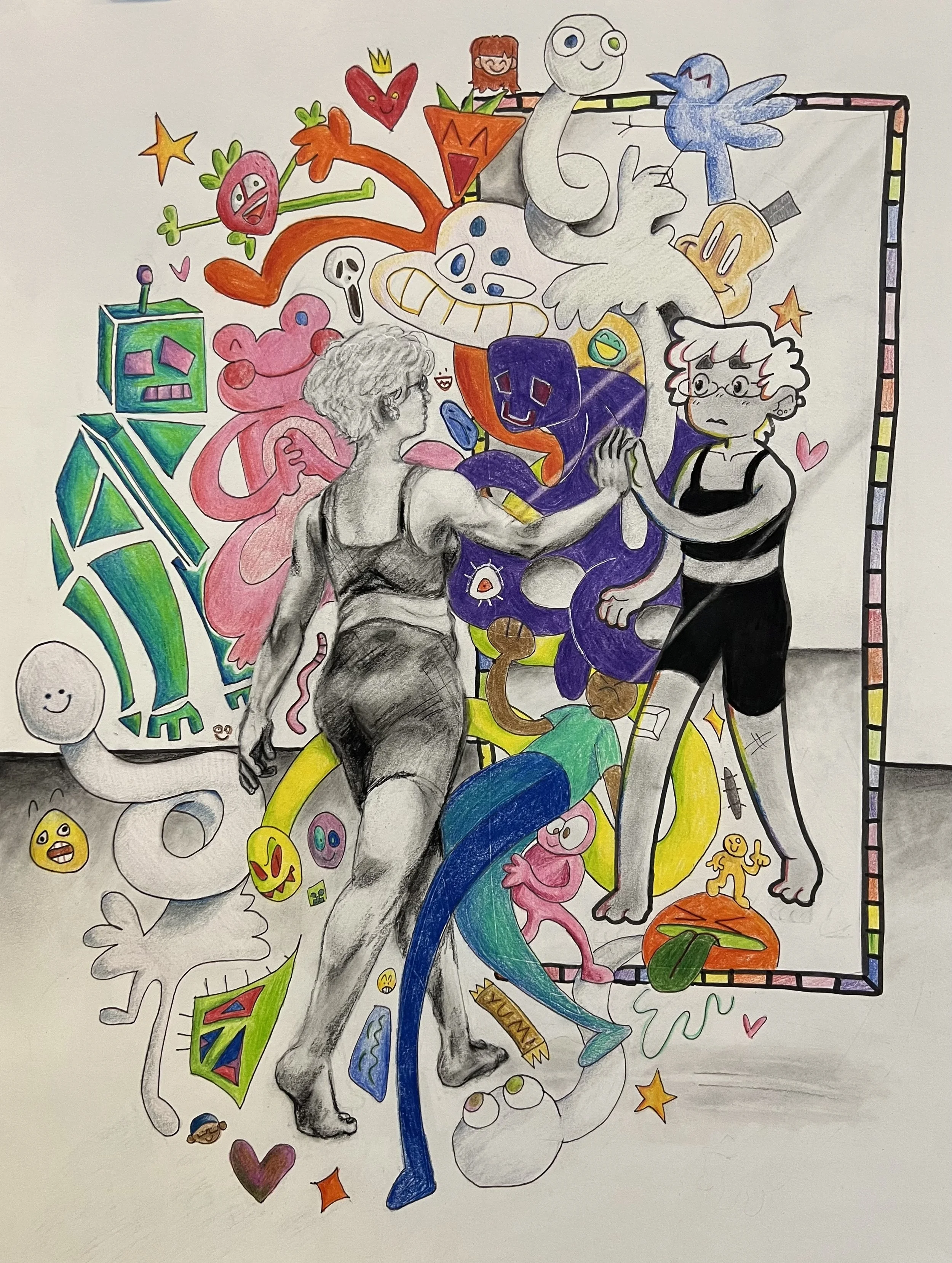 Mirror. Medium: Colored pencil on paper. 18’’x24’’