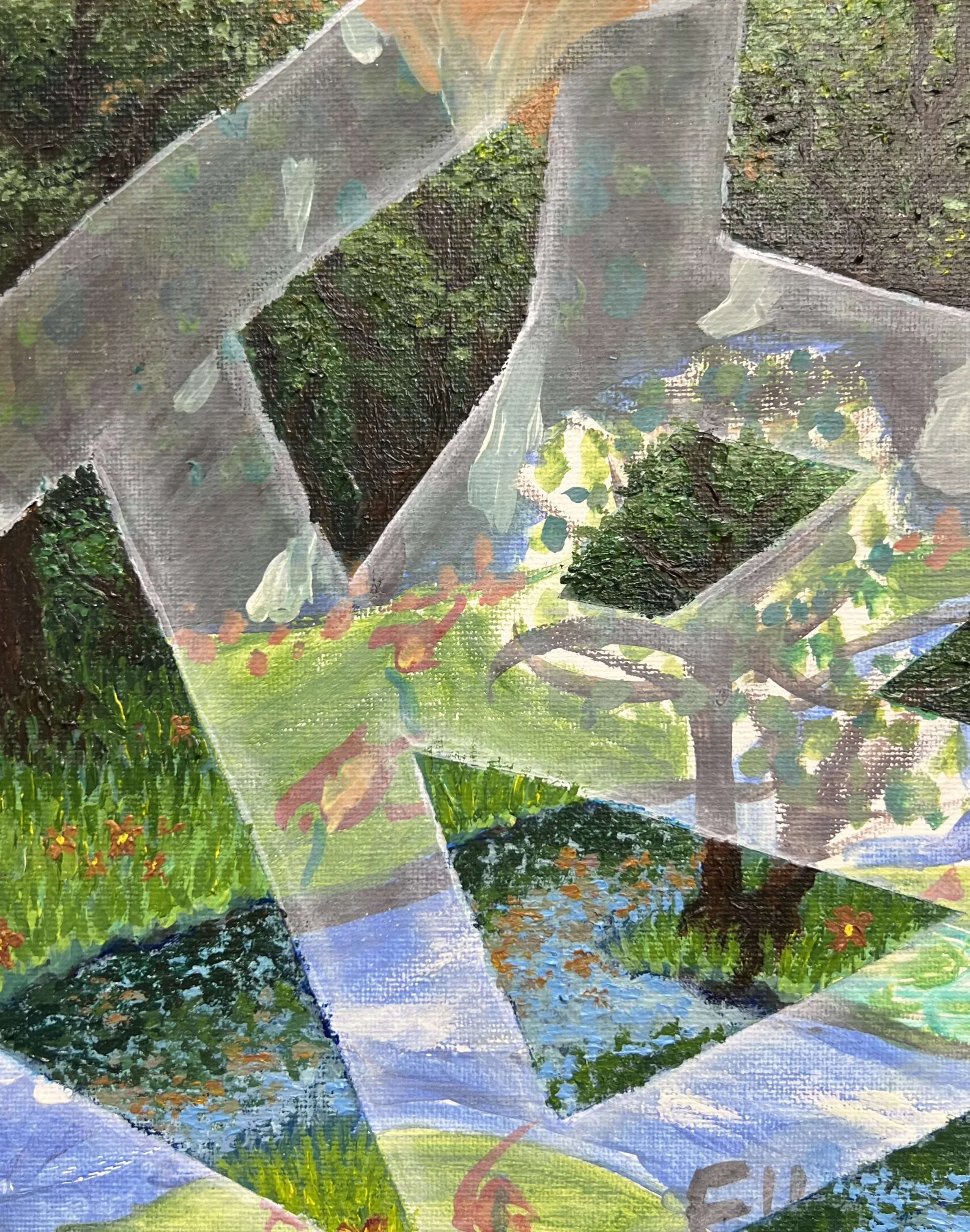 Fragmented Memory. Medium: Acrylic on canvas. 5’’x8’’