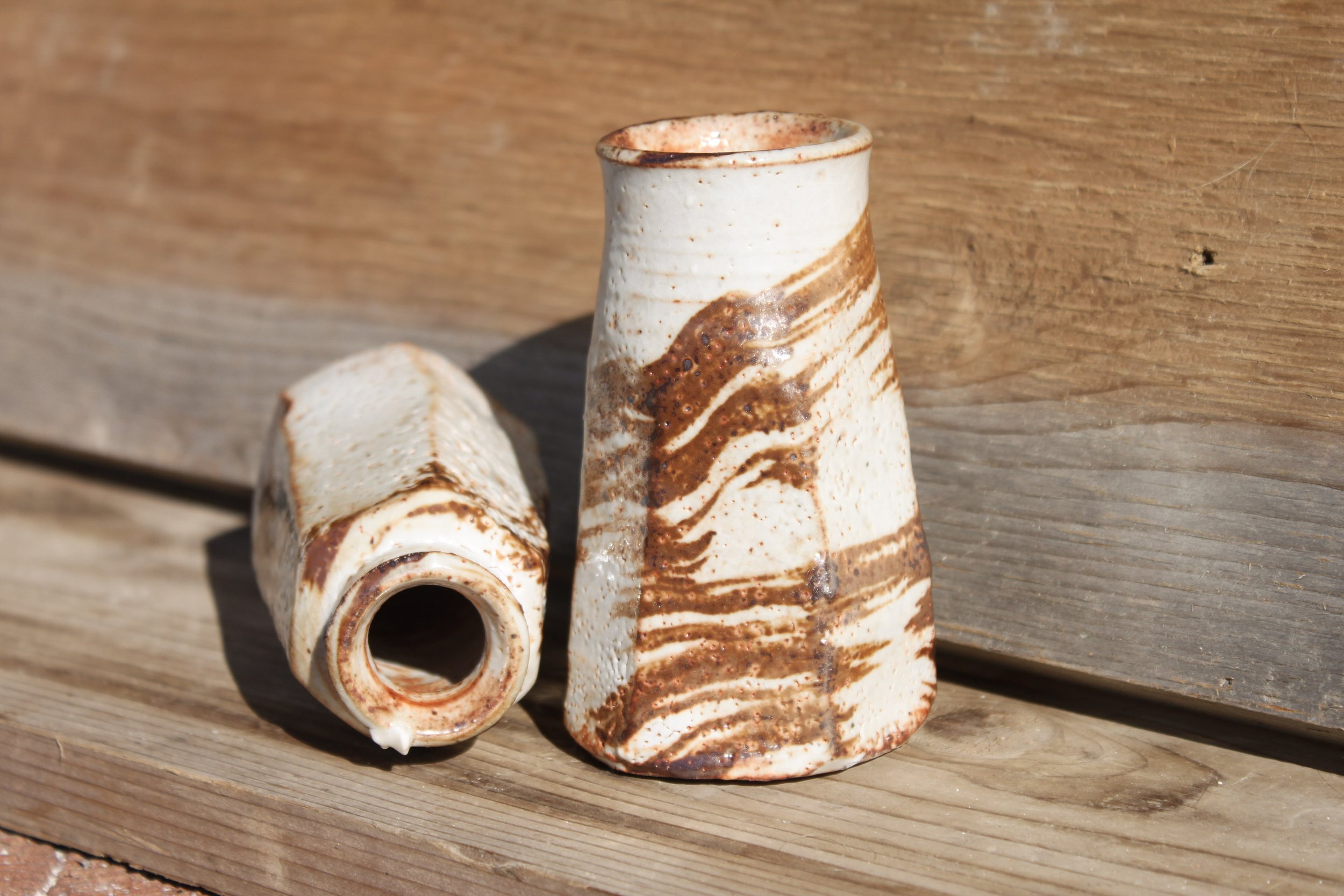 Shino Bud Vases, 2025, Stoneware, 4"x2"x2"