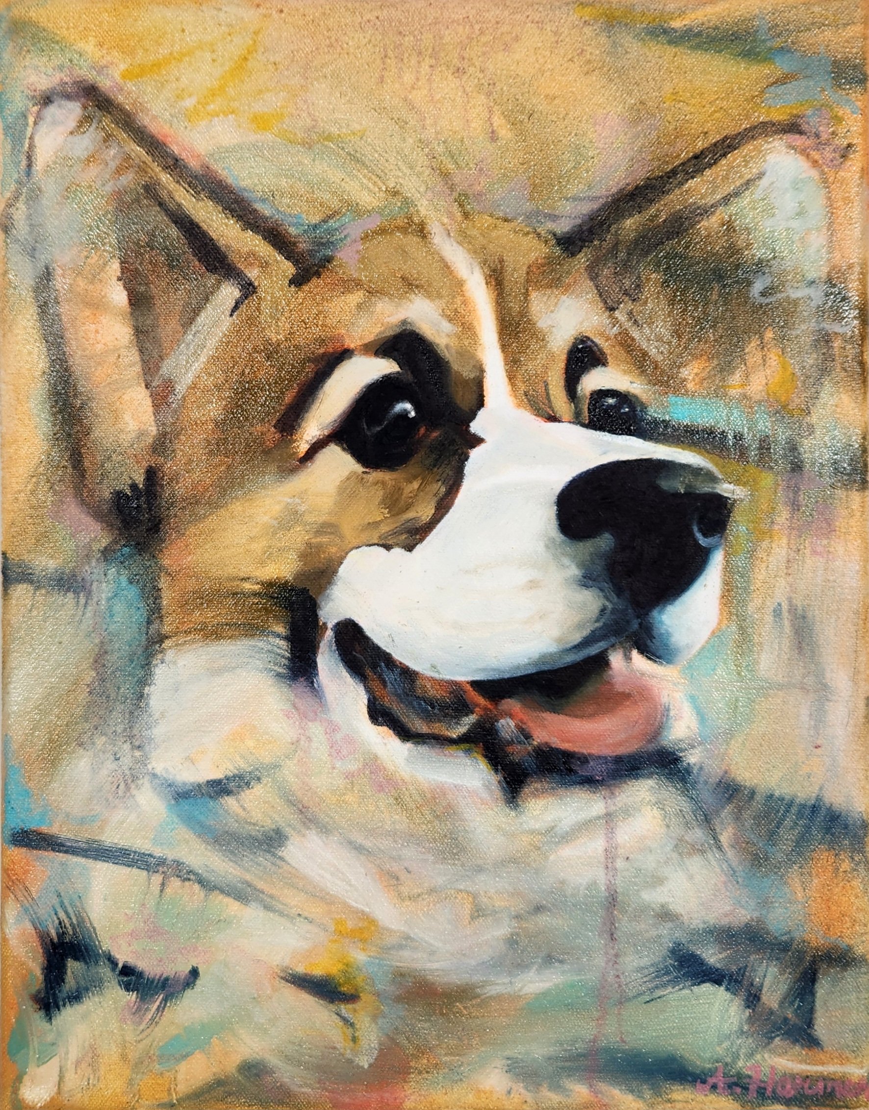 "Memory of Miss Rain", oil on canvas, spring 2025, 14” x 11”