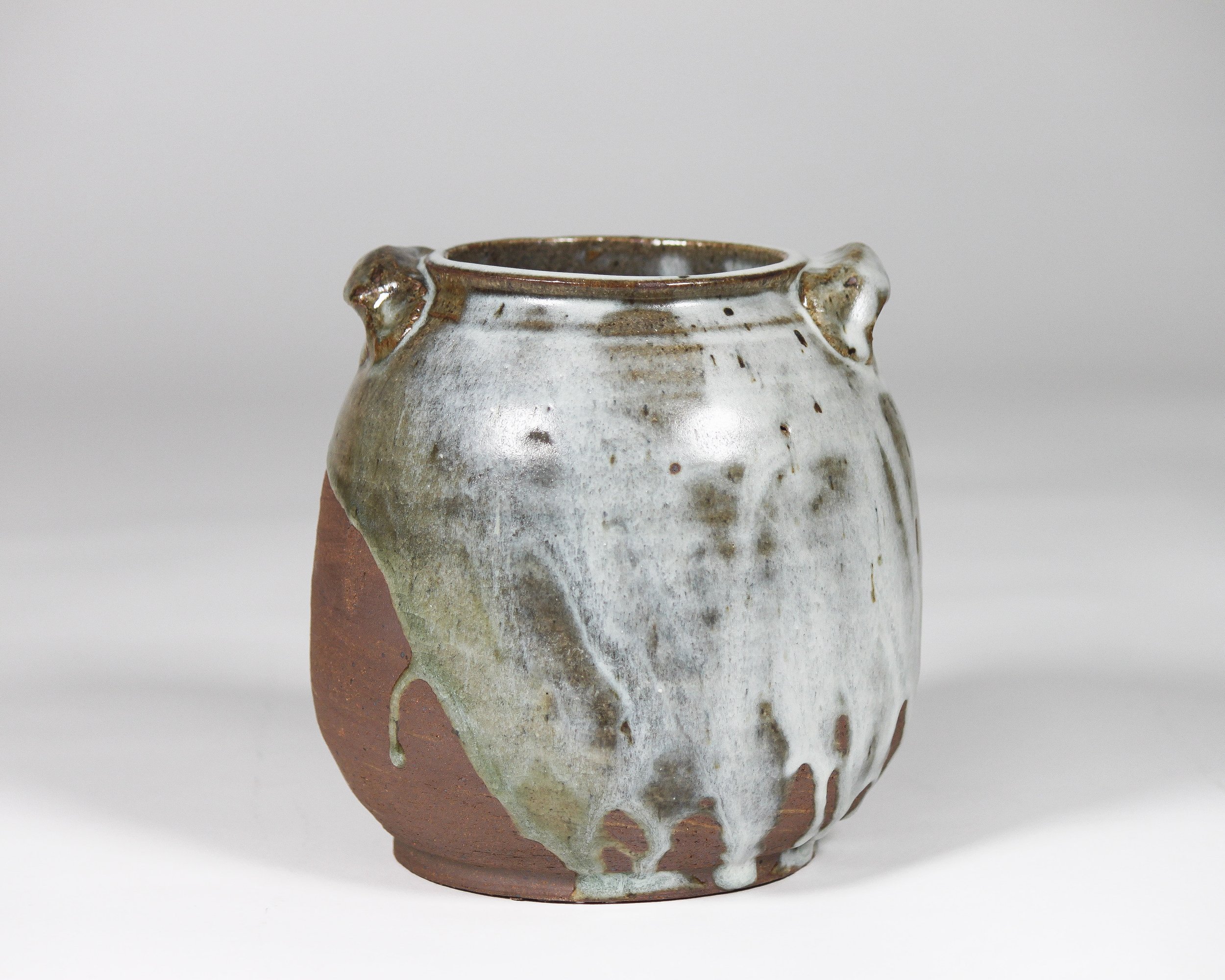 Snowy Jar Form, 2026, Red Stoneware, 6"x6"x6"
