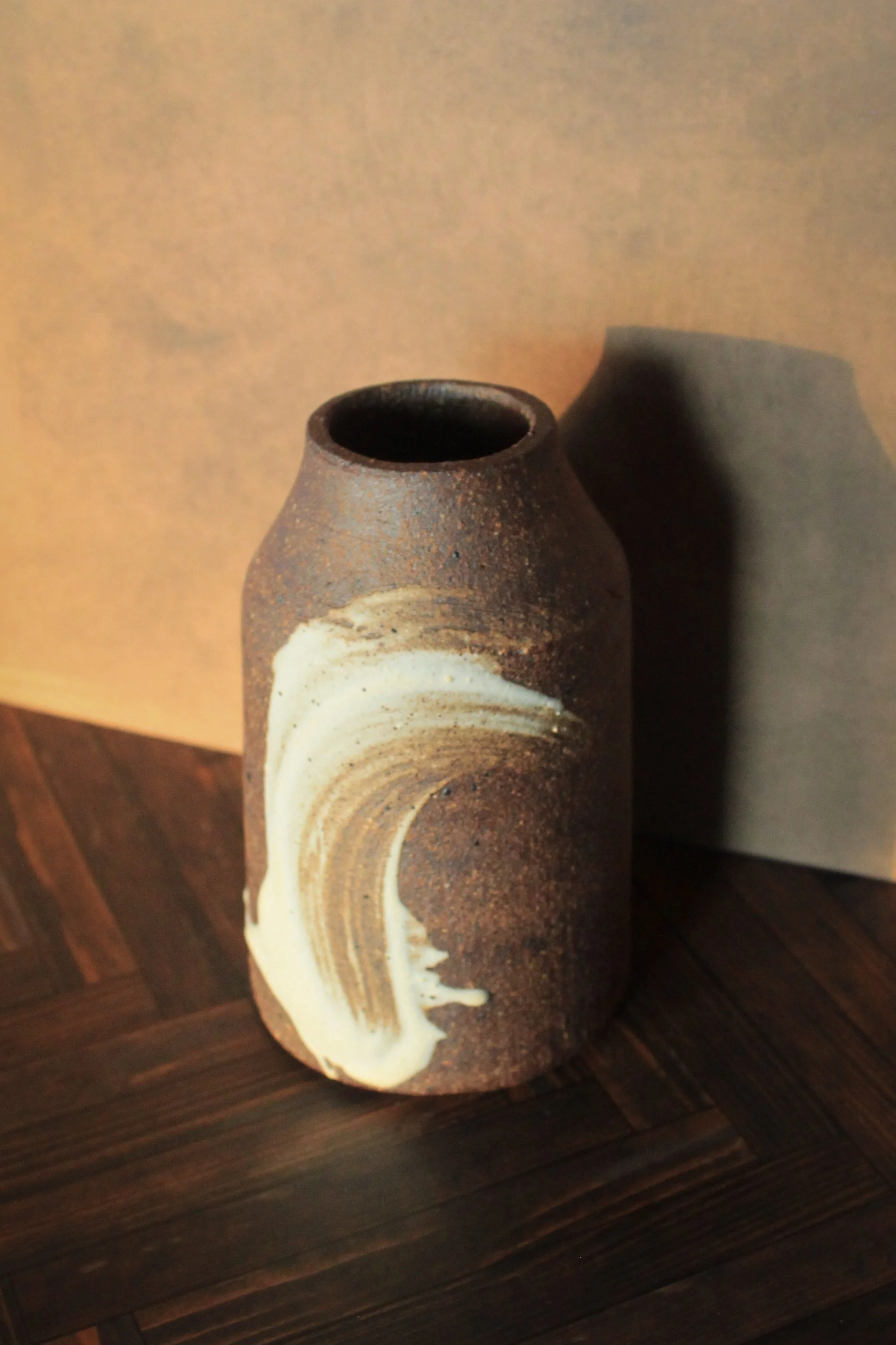 Swipe Vase, 2026, Red Stoneware, 5"x2"x2"