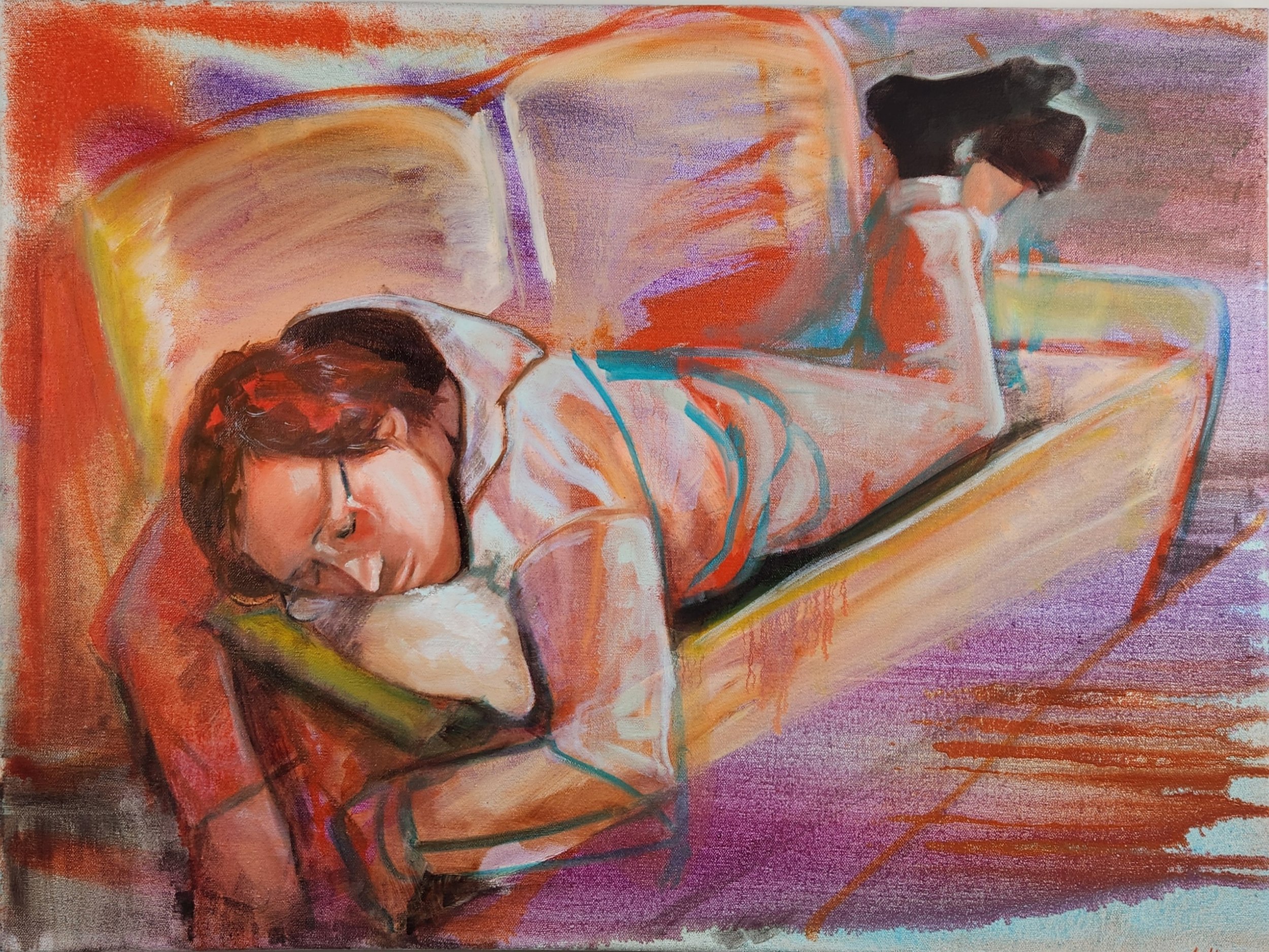 "Uninspired", oil on canvas, spring 2025, 16” x 24”