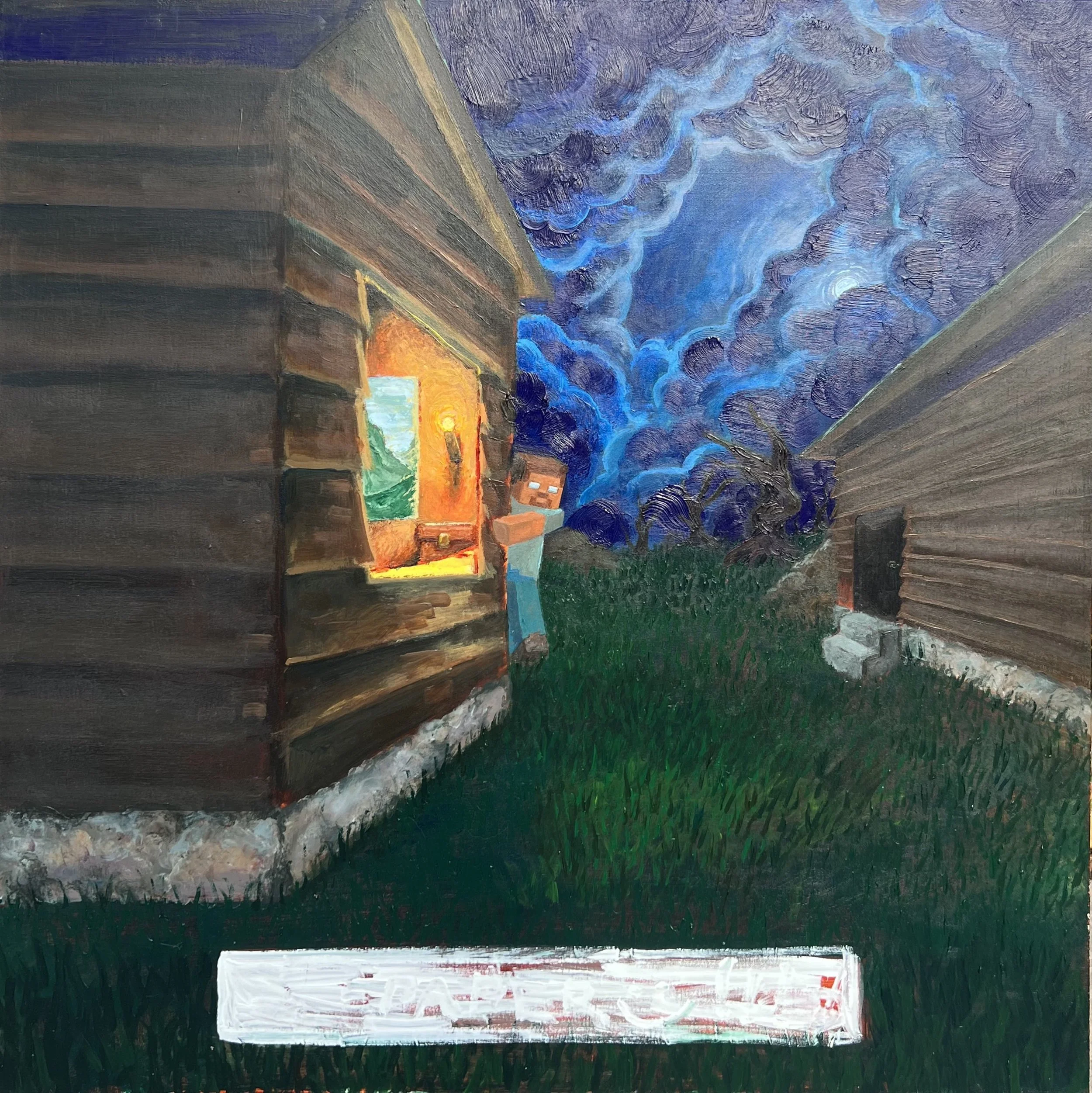 Unexpected Visitor.
Medium: Acrylic on panel.
24’’x24’’