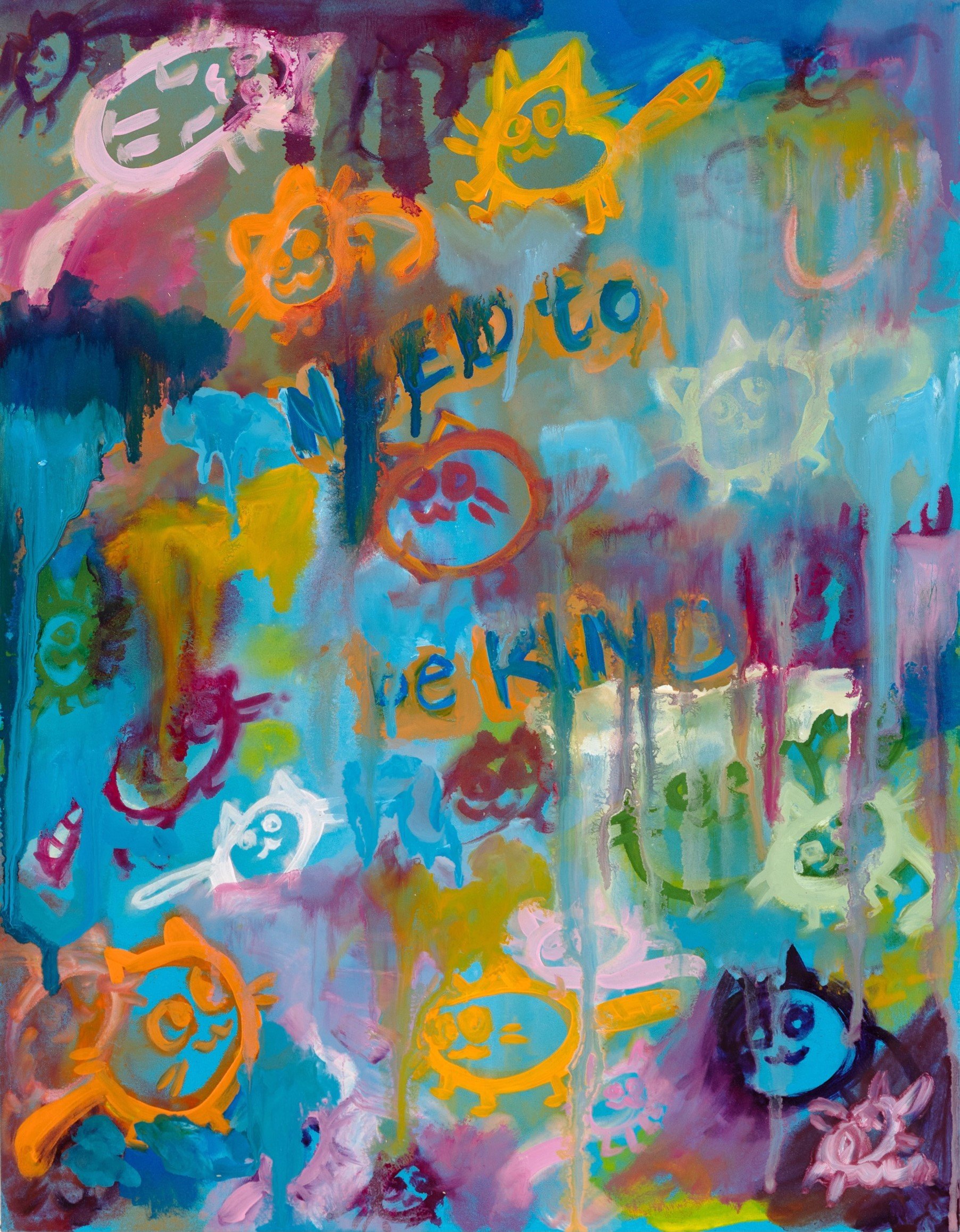 "NEED to be KIND", oil on panel, spring 2024,
16” x 18”