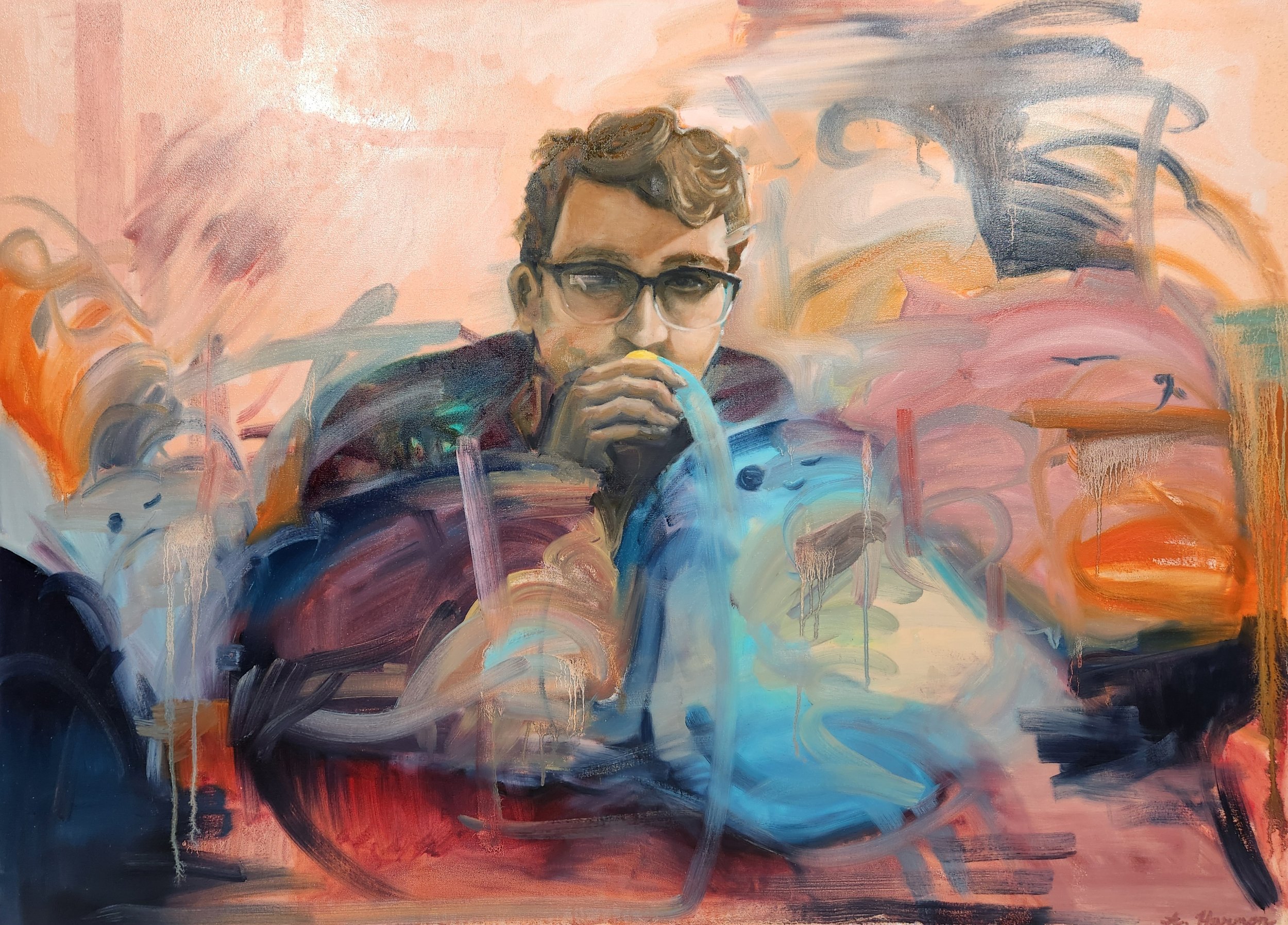"I Don’t Want to Forget", oil on canvas, spring 2025, 36” x 48”