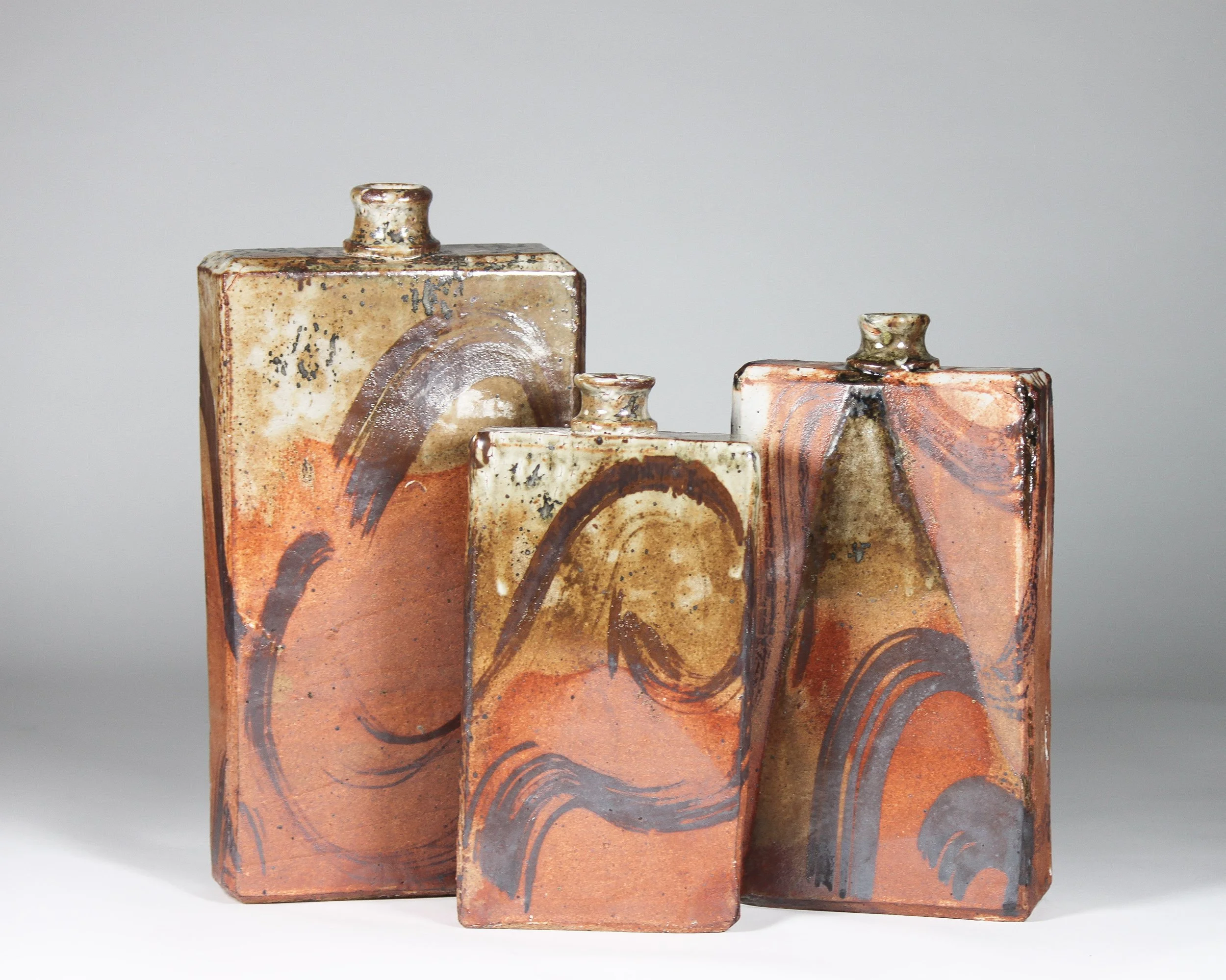 Bottle Set, 2026, Stoneware, 12"x7"x2"x 10x"5"x2", 9"x4"x2"