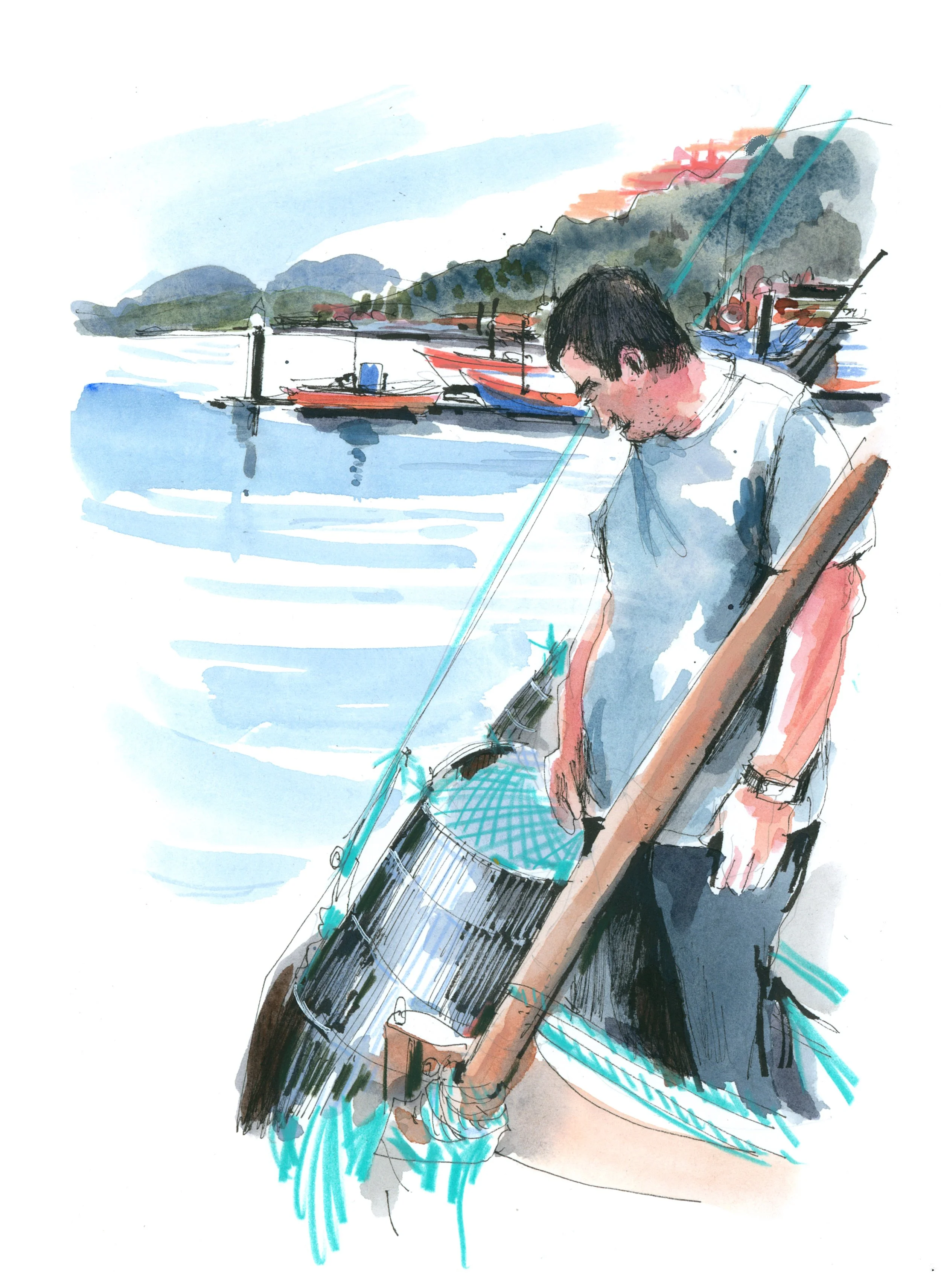 José Marquinhos bivalve fishing with dredges.jpeg