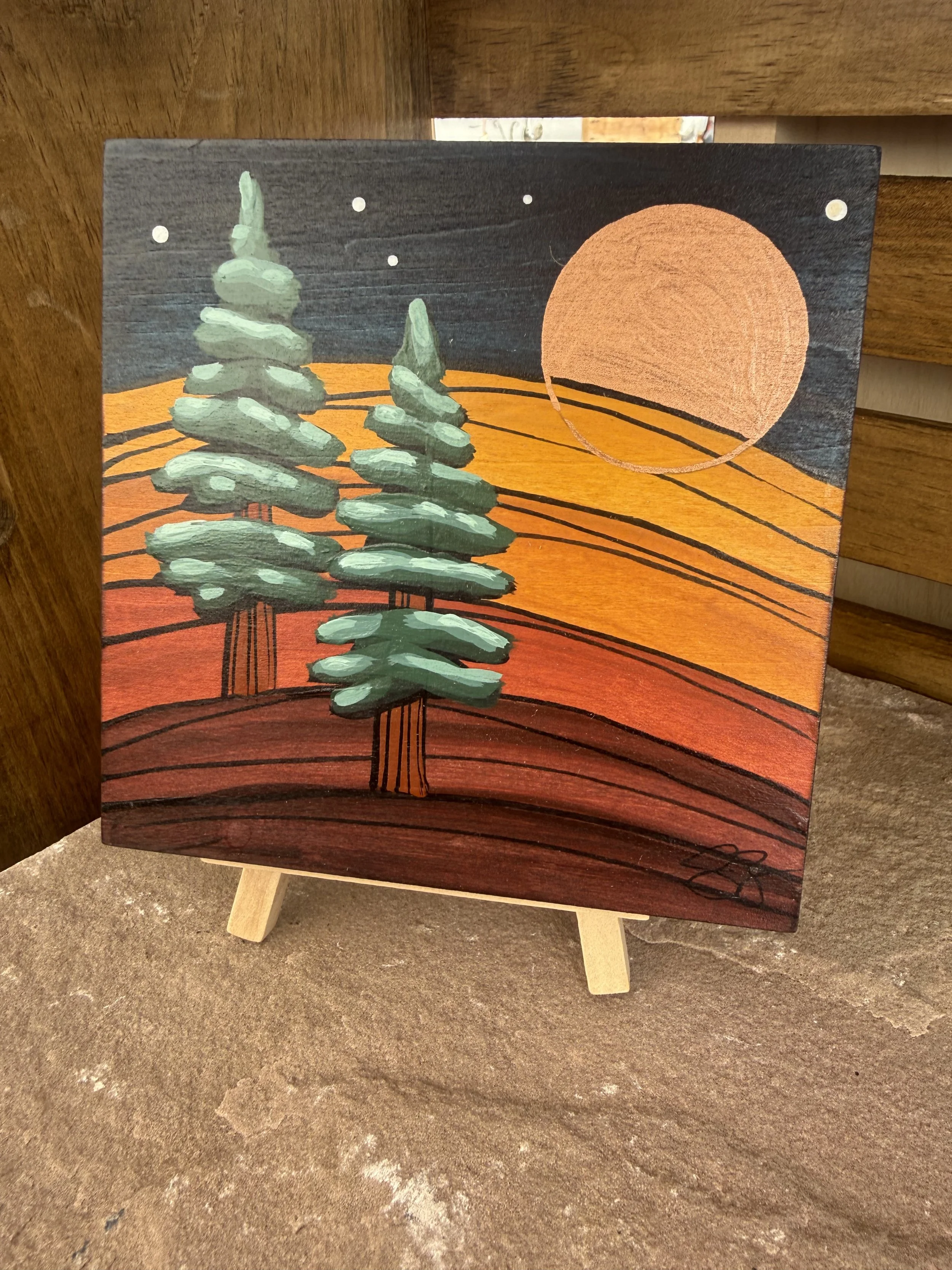 Tree Mountainscape- Red Mountains