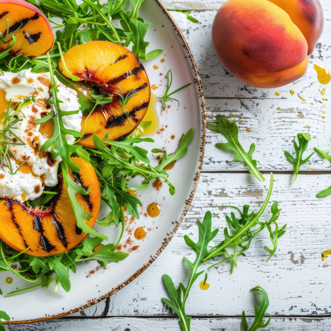 Summer's Beauty Elixir: Burrata &amp; Peach Arugula Salad