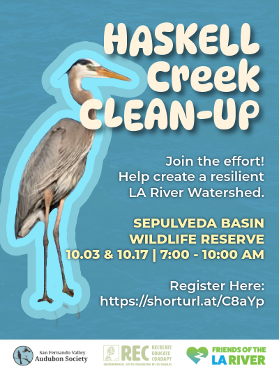Volunteer Opportunity: HaSKELL CREEK CLEAN UP at Sepulveda Basin Wildlife Reserve