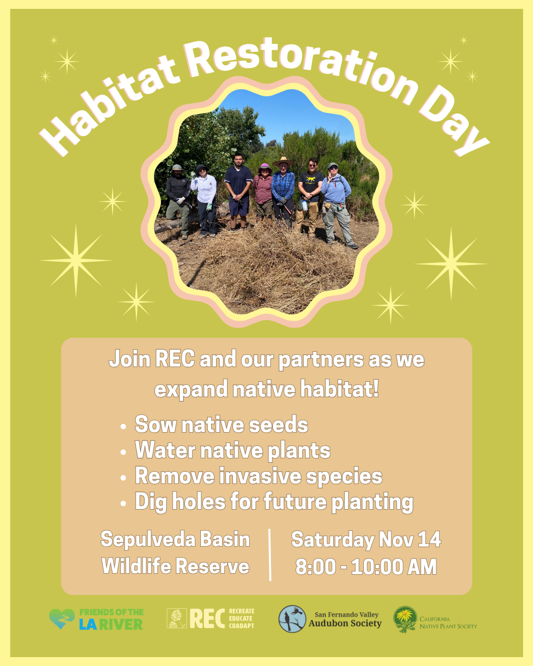 Volunteer Opportunity: Habitat Restoration day at the Sepulveda Basin Wildlife Reserve