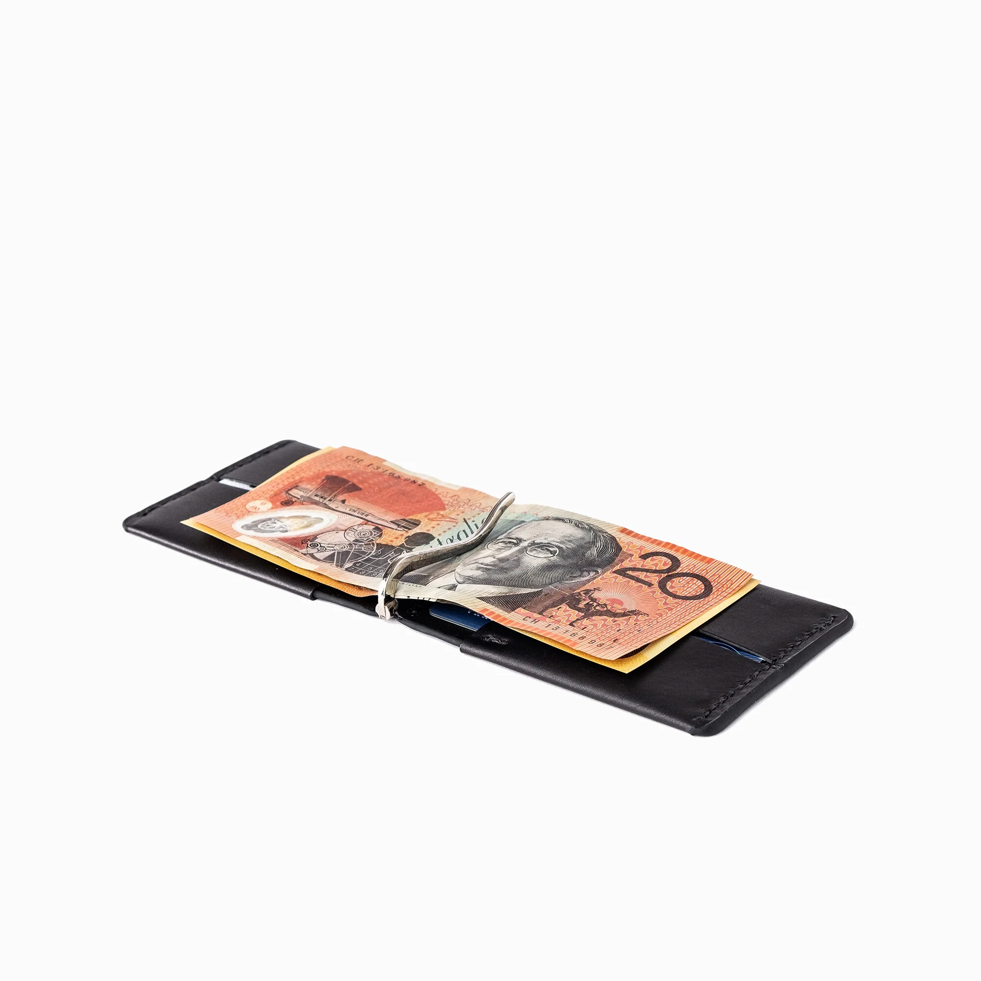 Blackinkk  mens money clip wallet open Australian made Brisbane