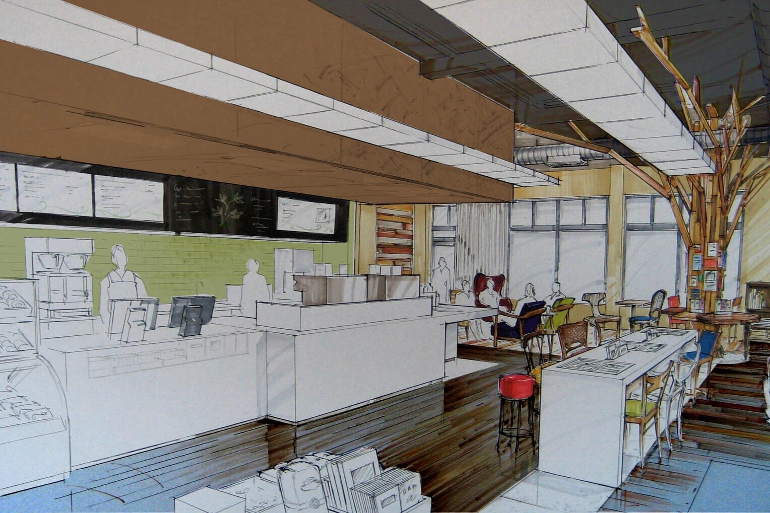 Starbucks Concept store drawing approach