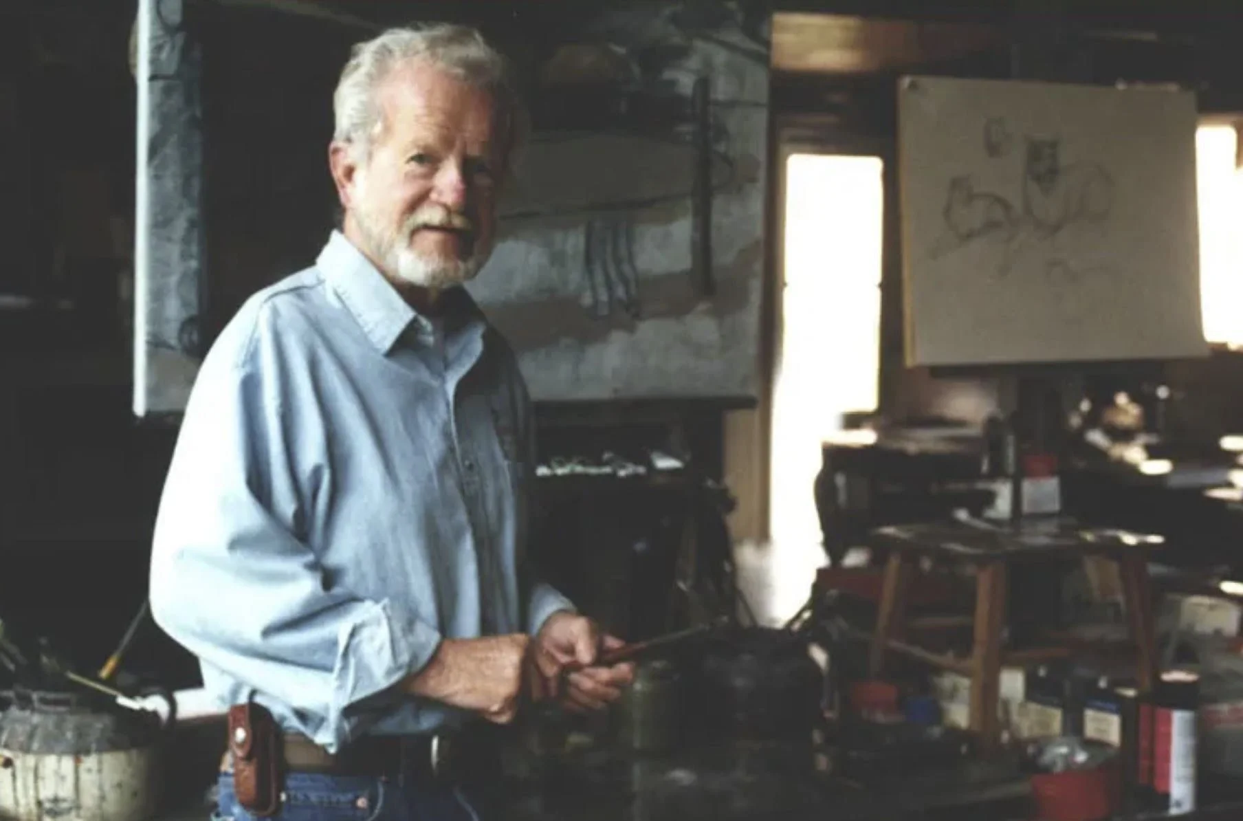 Jack Roberts in his art studio in Redstone, Co