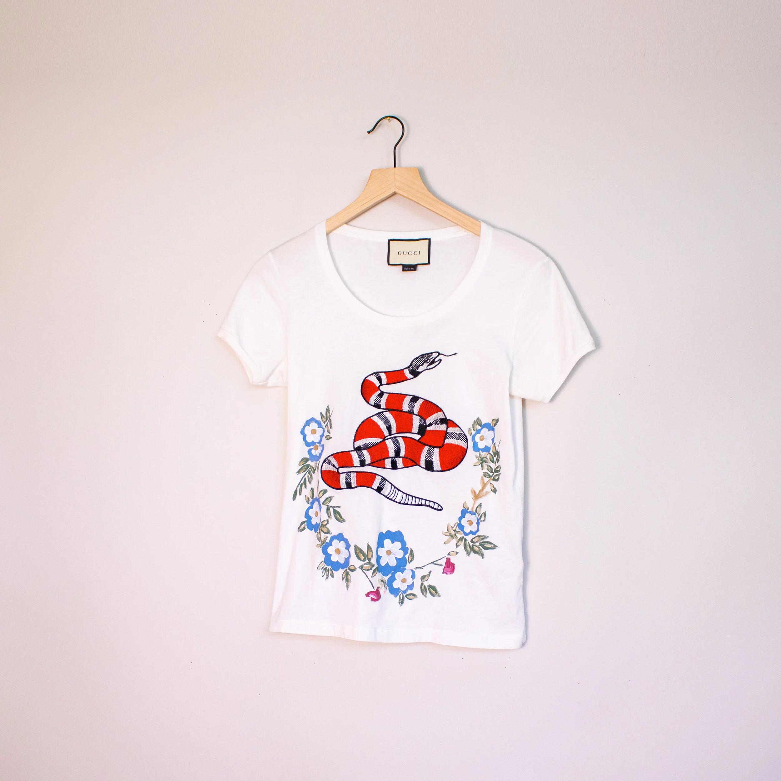 Gucci Embroidered Snake Tee — Plume 